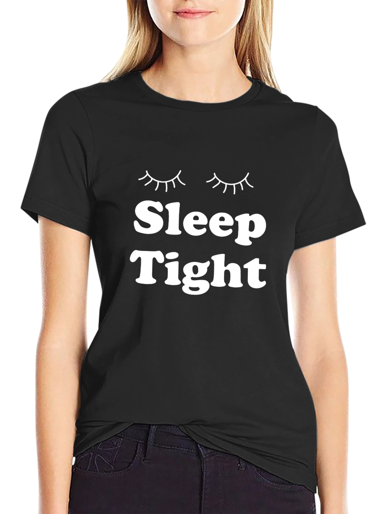 Sleep Tight Graphic Tee - Black Cotton Comfort