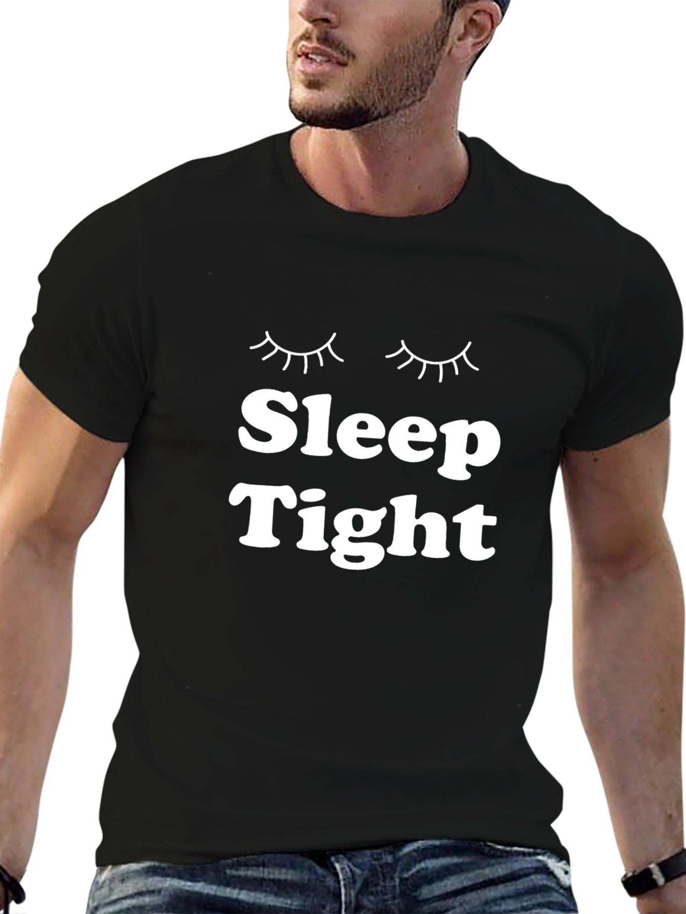 Sleep Tight Graphic Tee - Black Cotton Comfort