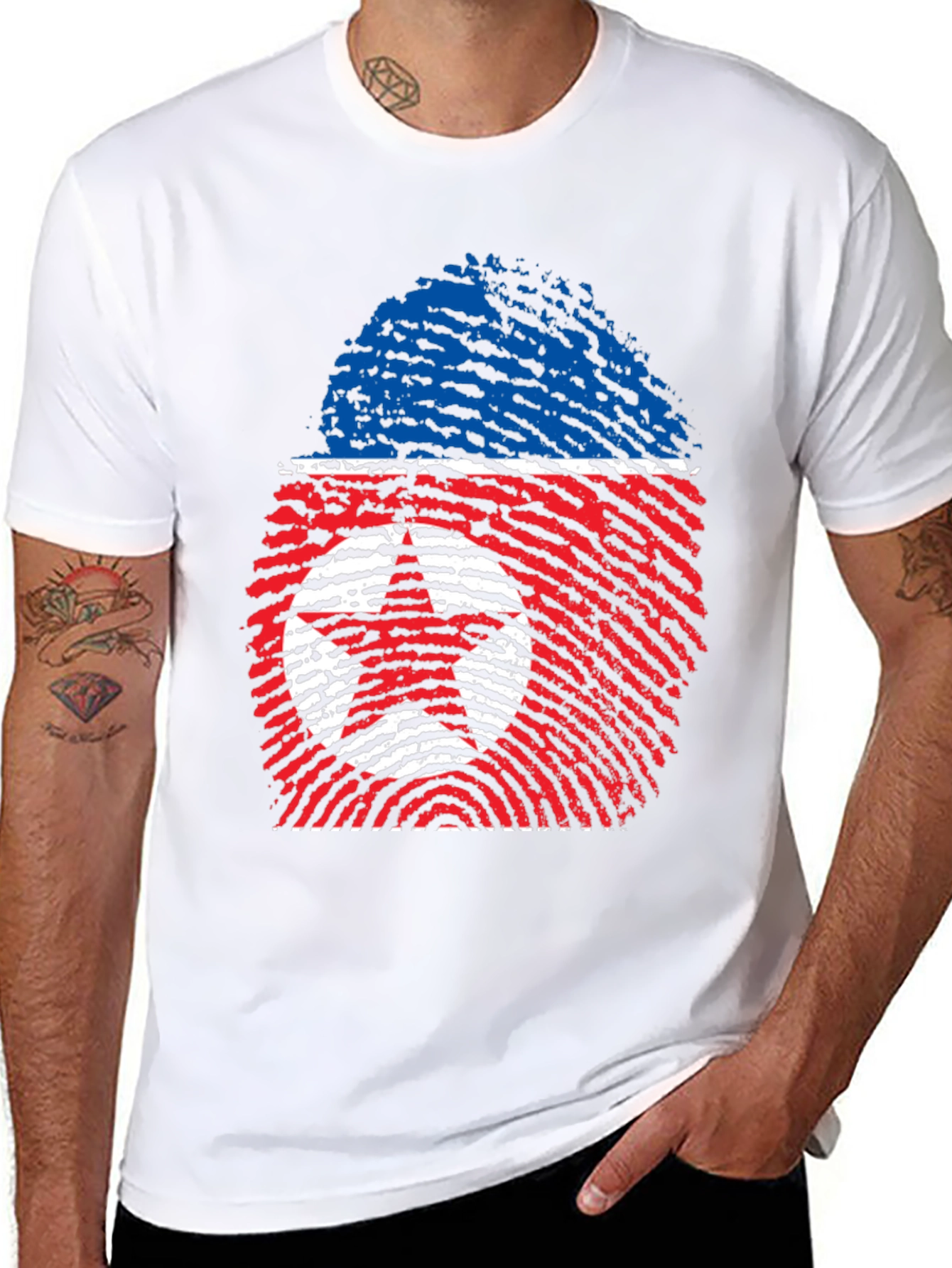 North Korea Fingerprint Flag T-Shirt