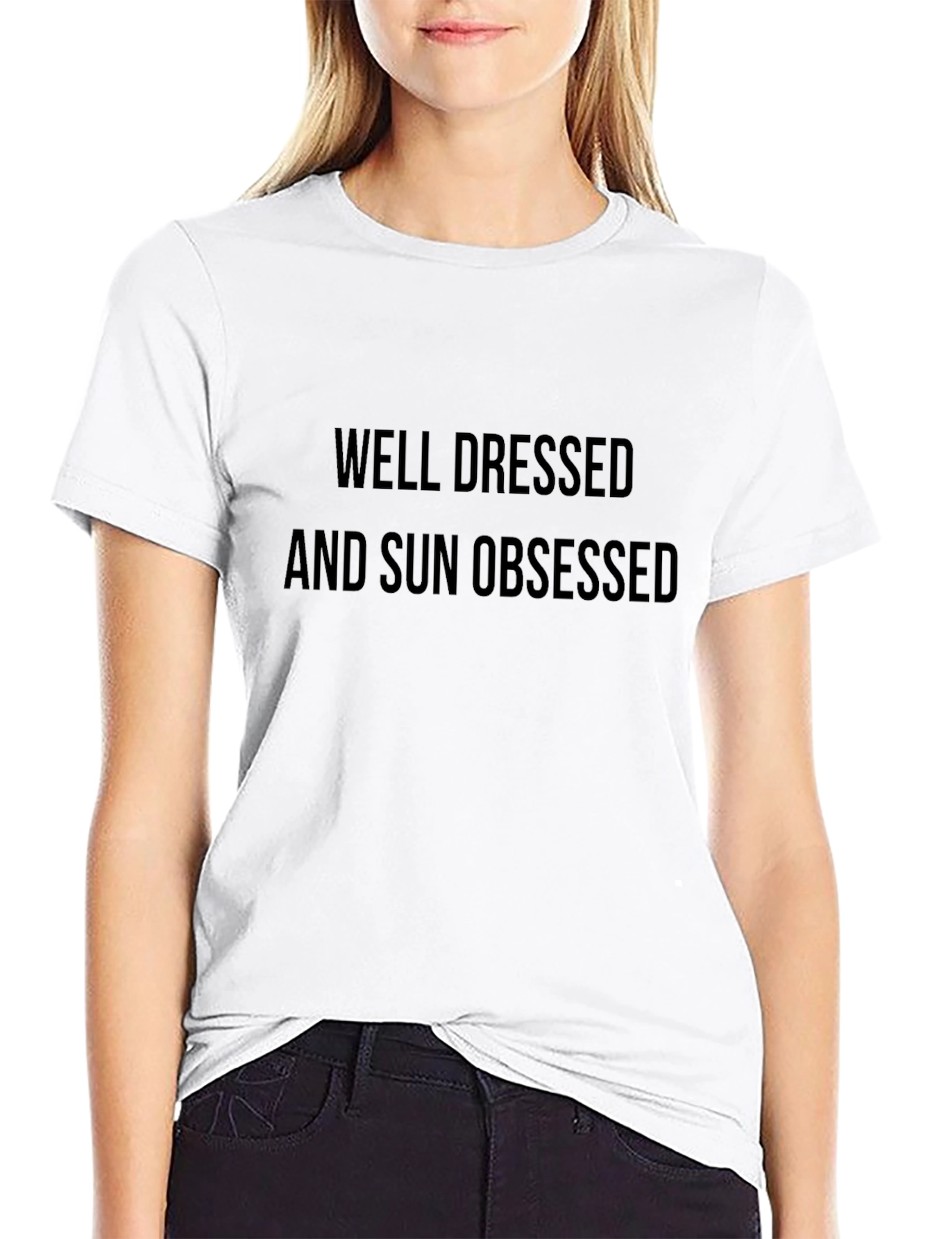 Well Dressed and Sun Obsessed Black T-Shirt
