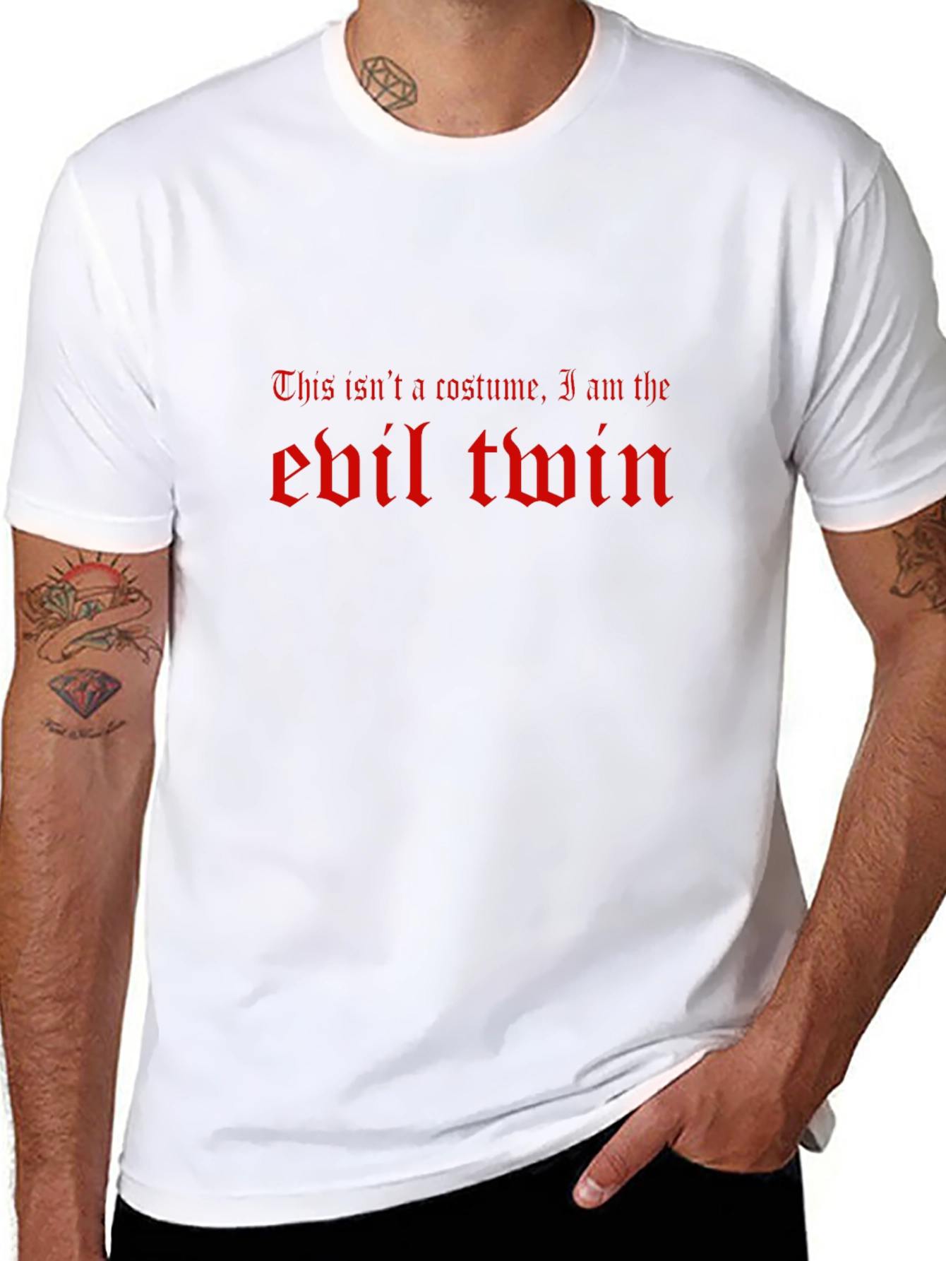 Evil Twin Graphic Tee - Funny Halloween Costume T-Shirt
