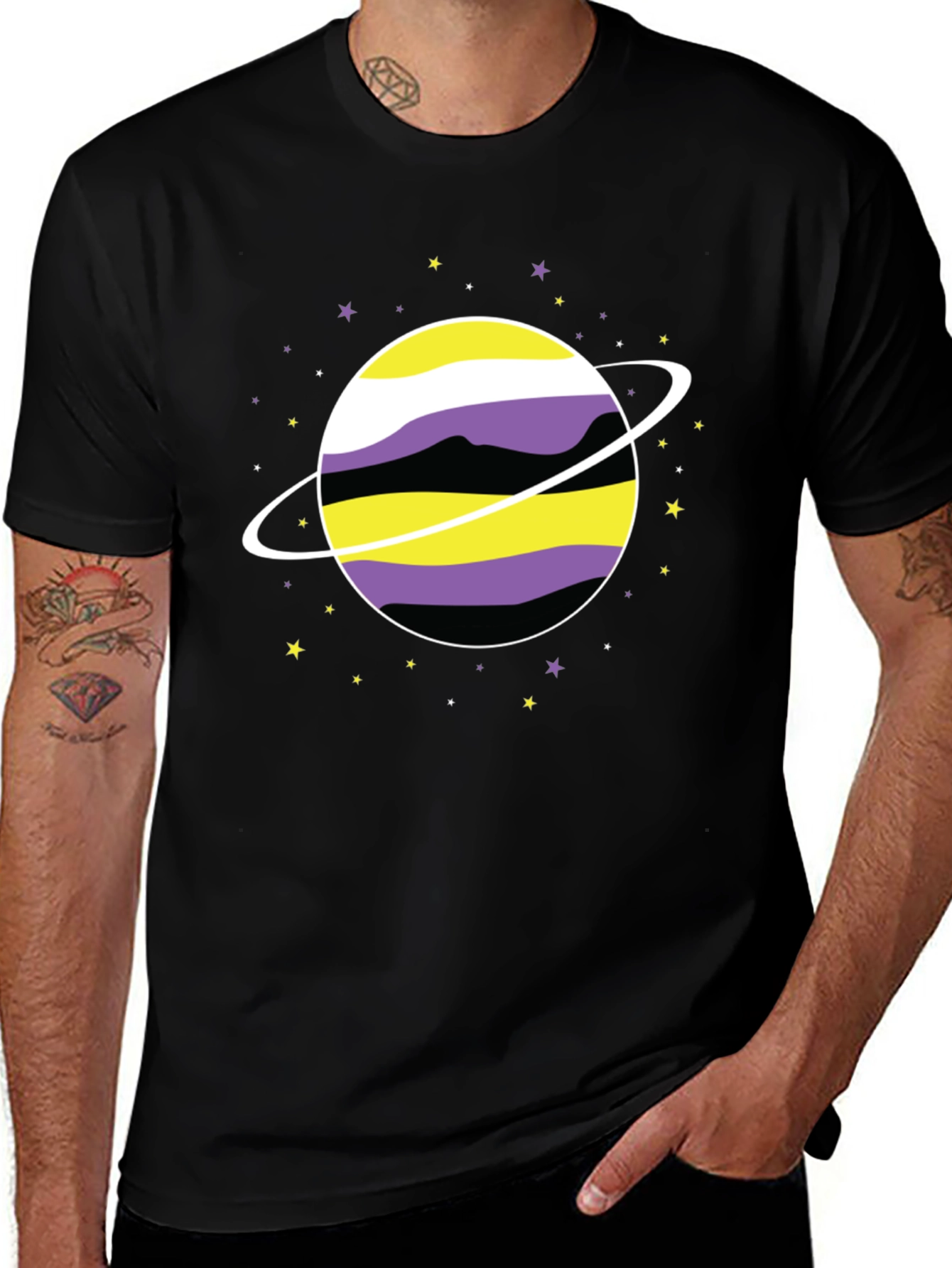 Nonbinary Pride Planet T-Shirt - Gender Identity Tee