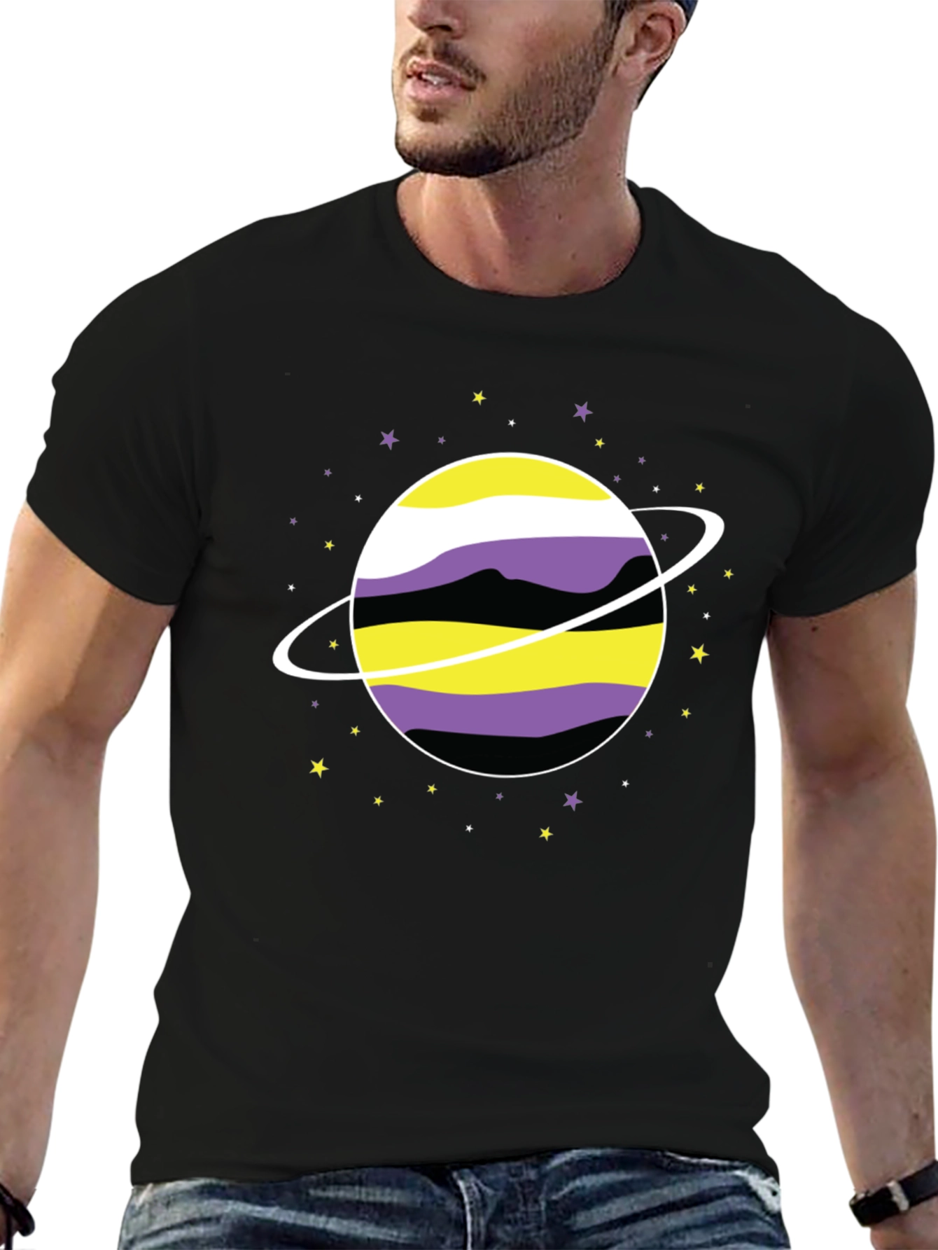 Nonbinary Pride Planet T-Shirt - Gender Identity Tee