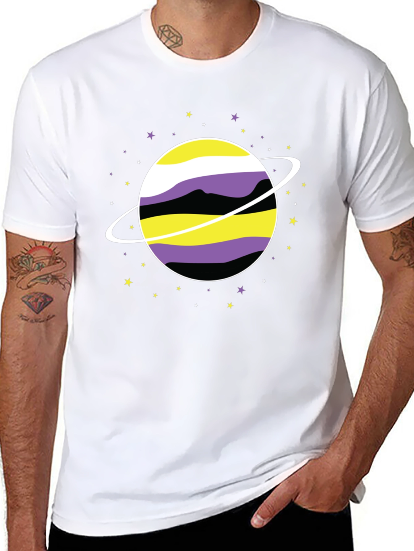 Nonbinary Pride Planet T-Shirt - Gender Identity Tee