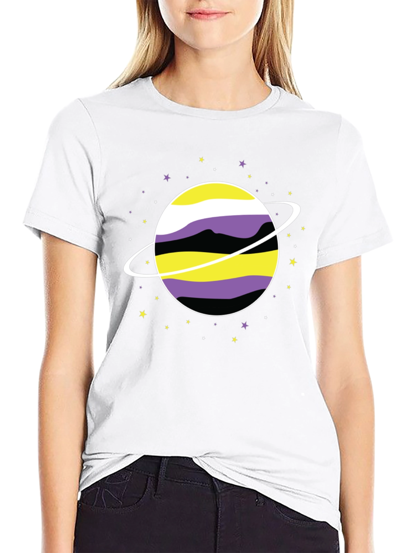 Nonbinary Pride Planet T-Shirt - Gender Identity Tee