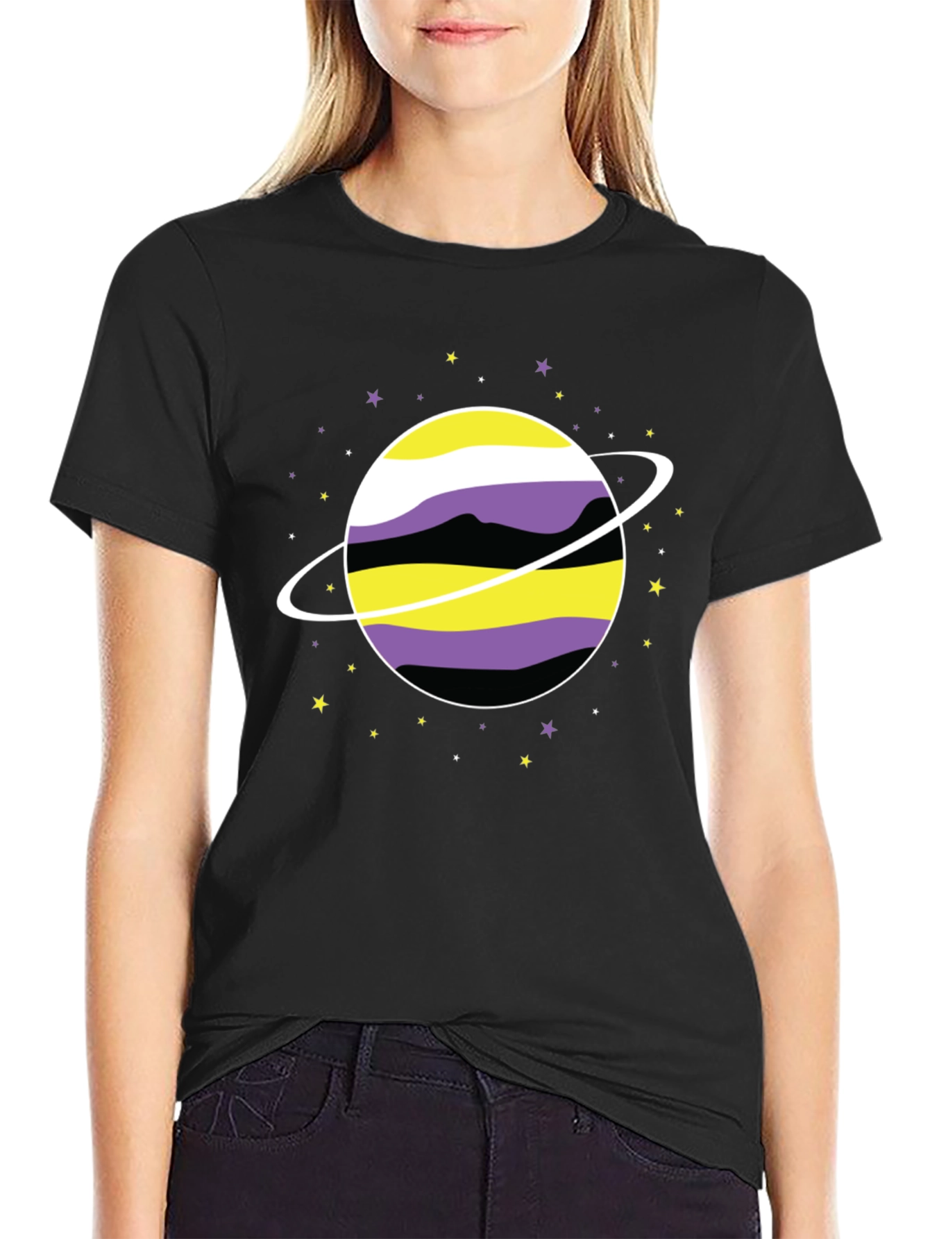 Nonbinary Pride Planet T-Shirt - Gender Identity Tee