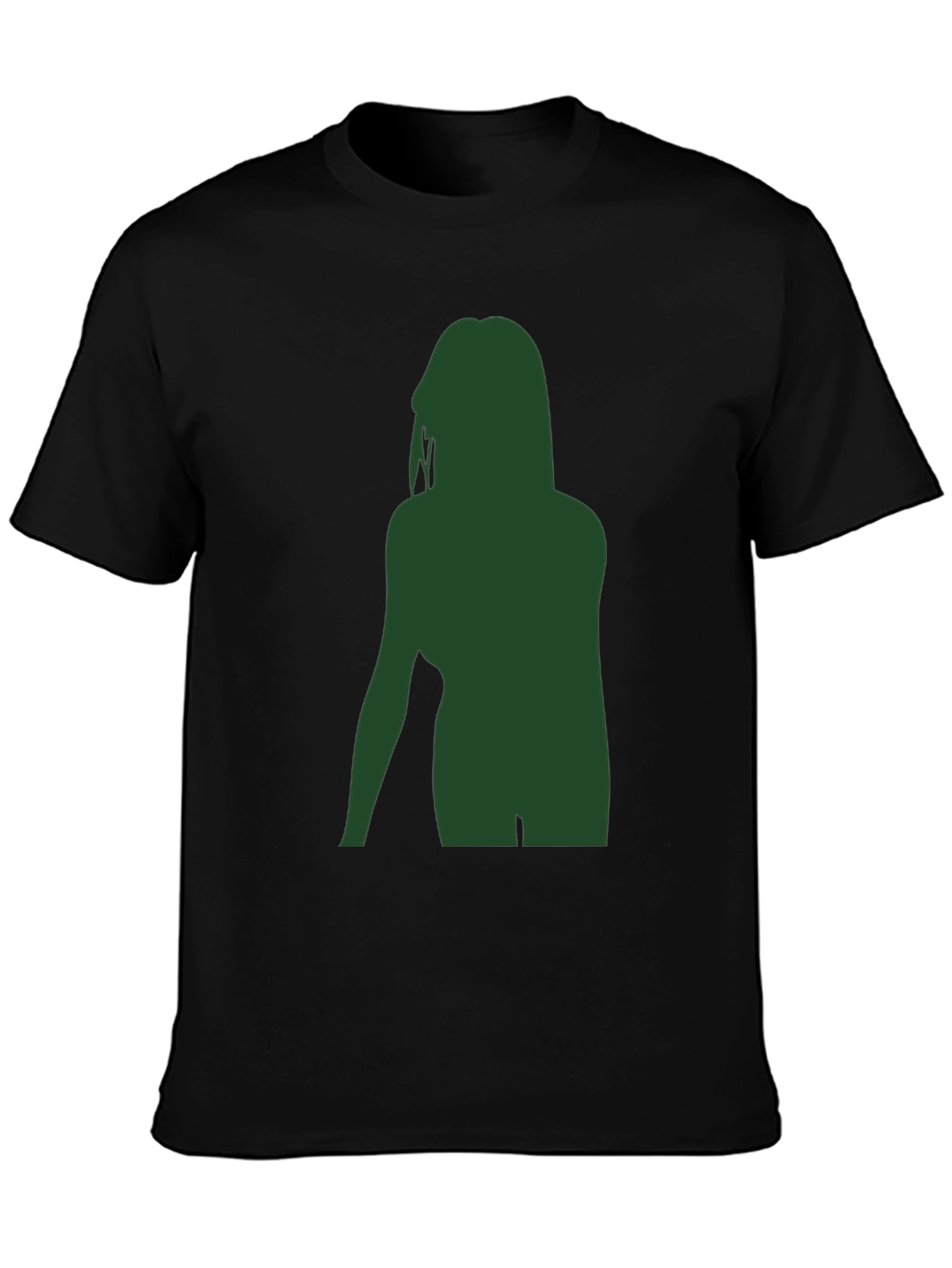 Silhouette Graphic Tee - Black Cotton Casual Shirt