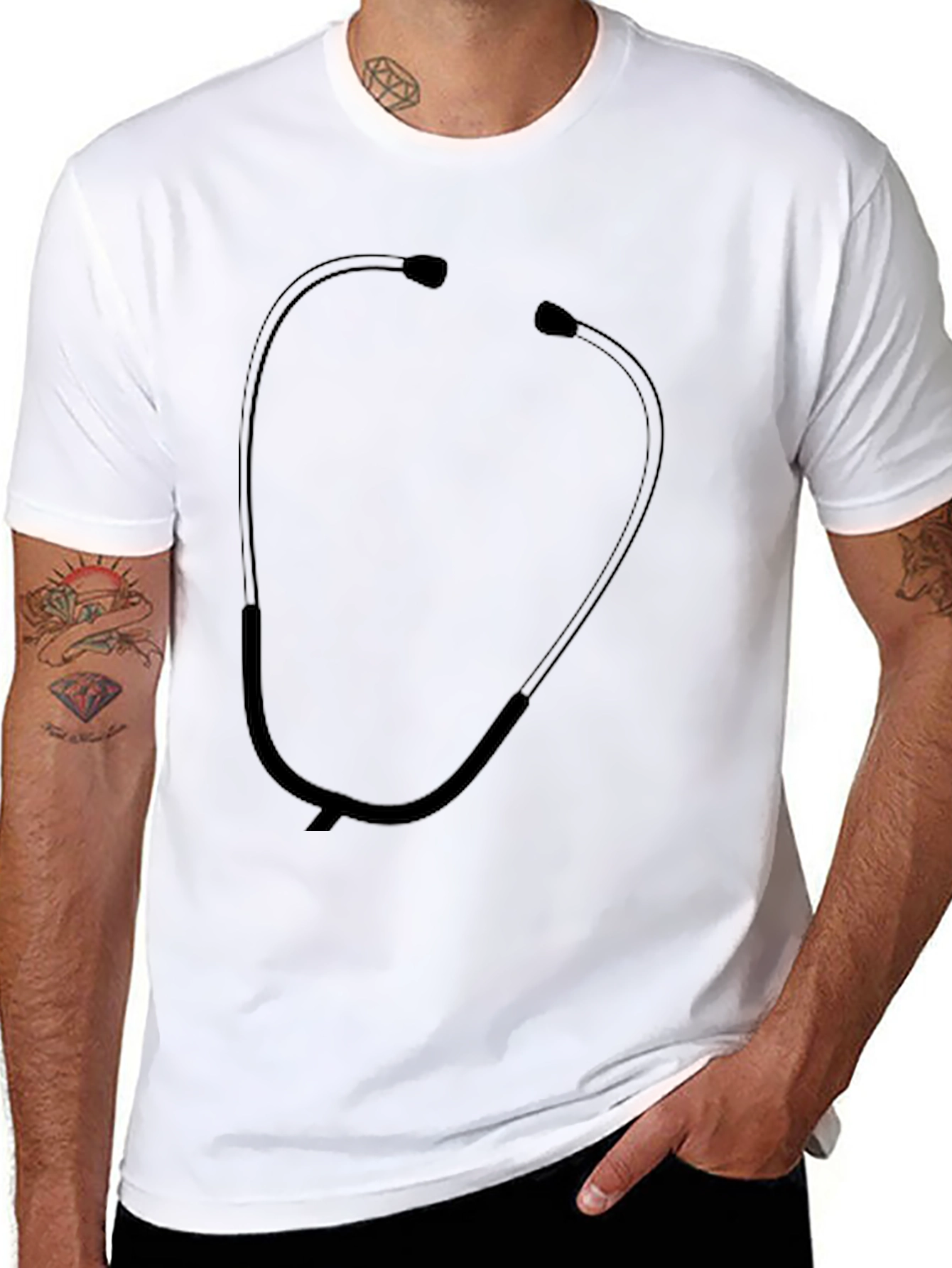 Stethoscope Graphic Black T-Shirt