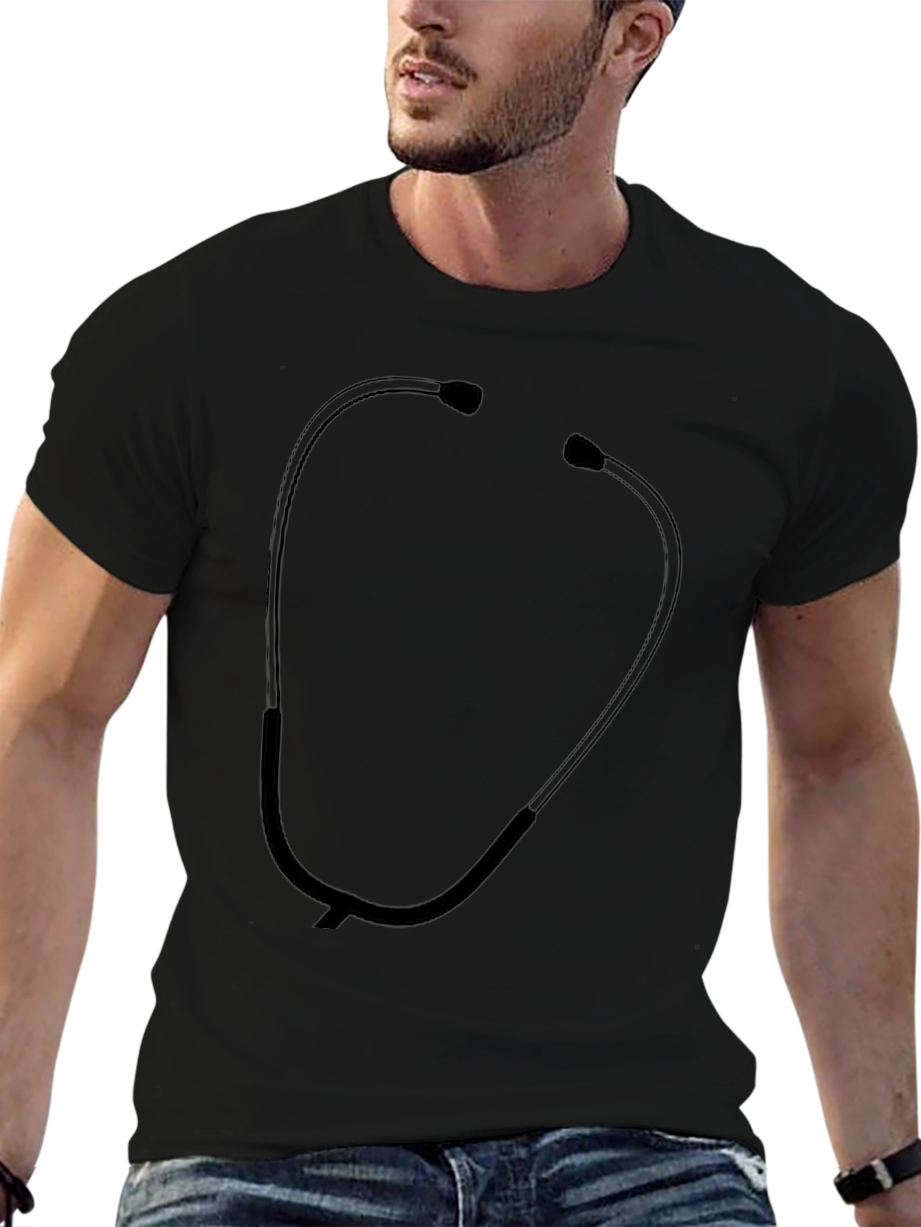 Stethoscope Graphic Black T-Shirt