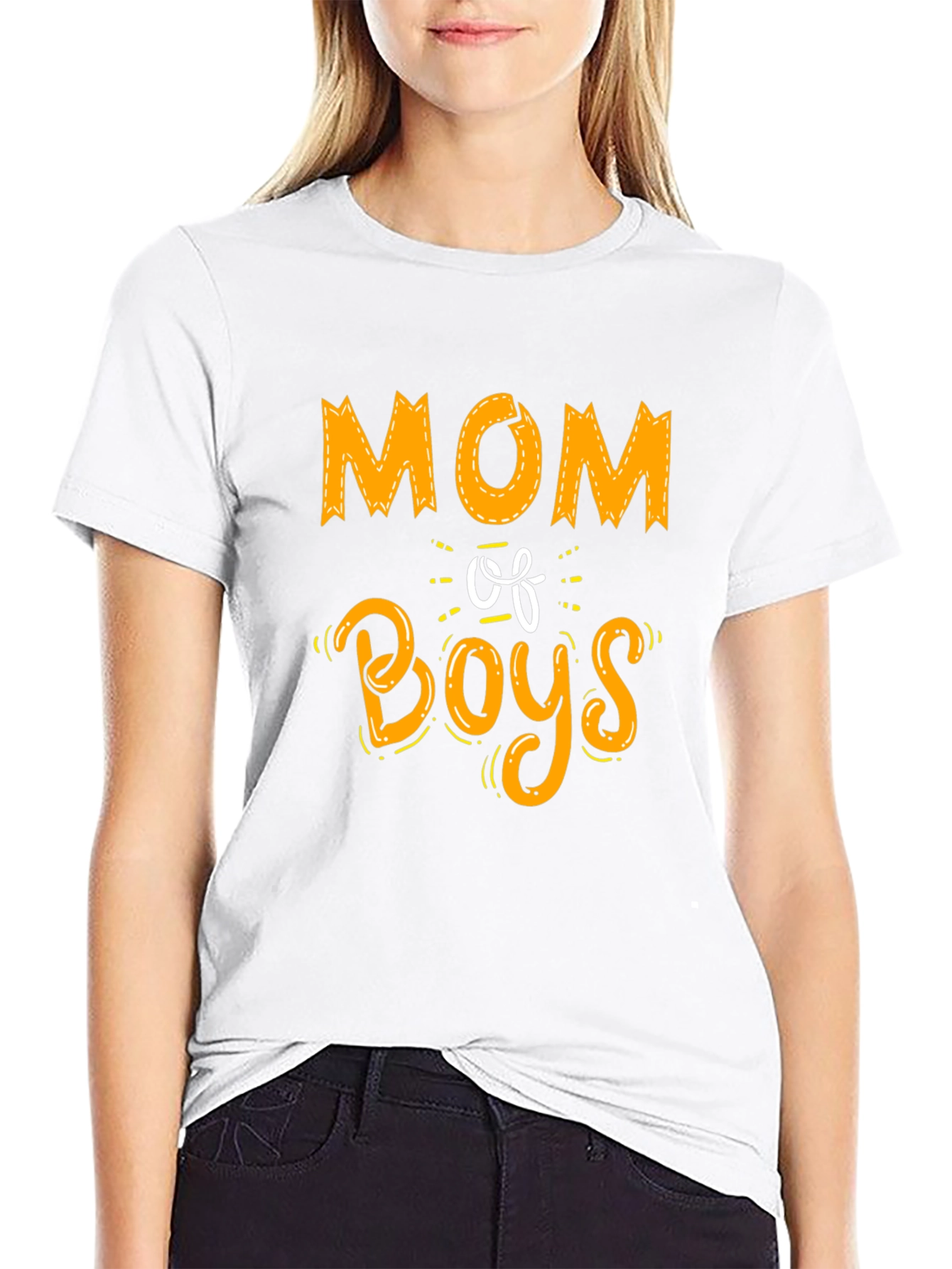 Mom of Boys Graphic Tee - Trendy Casual Style