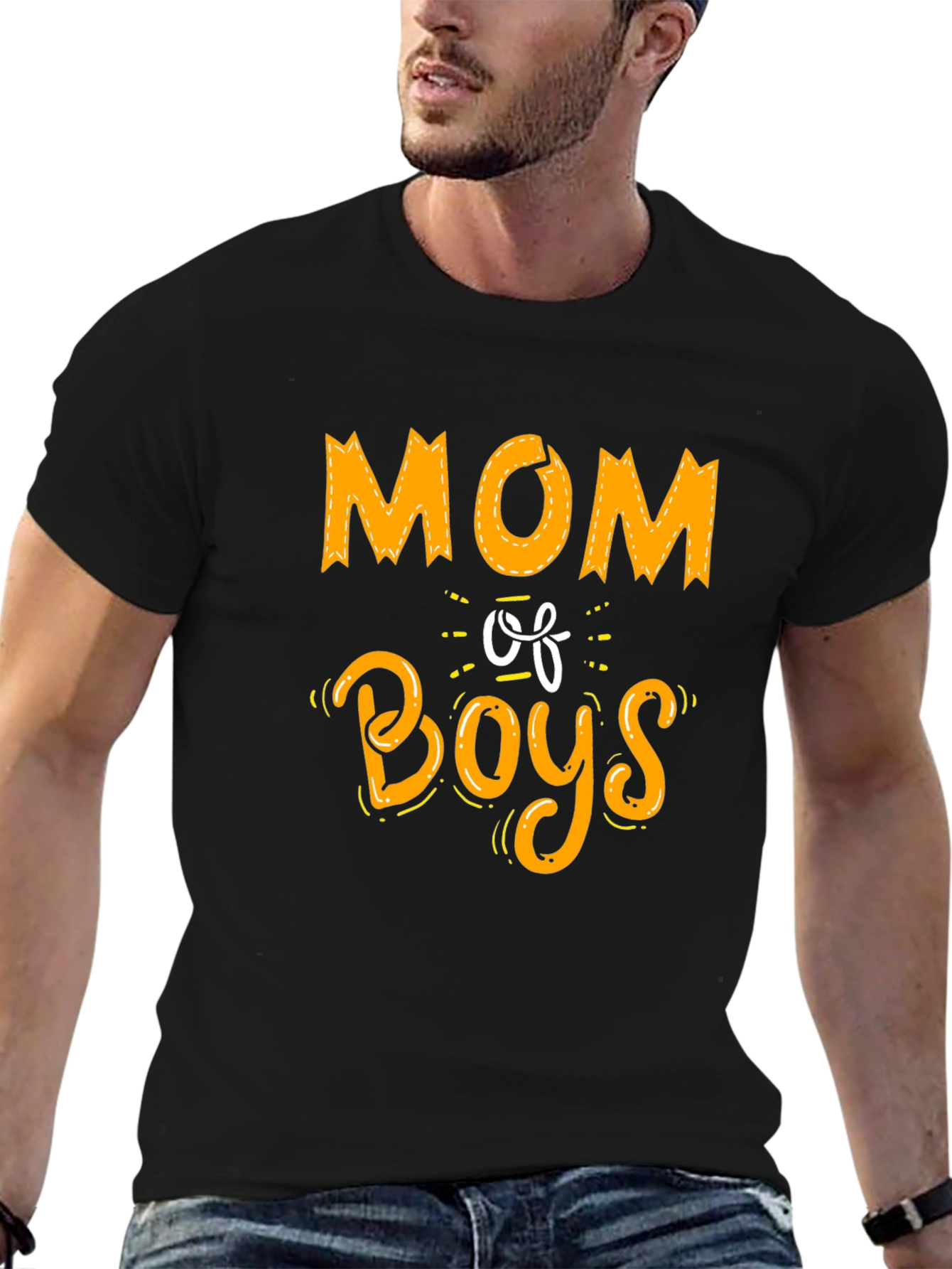 Mom of Boys Graphic Tee - Trendy Casual Style