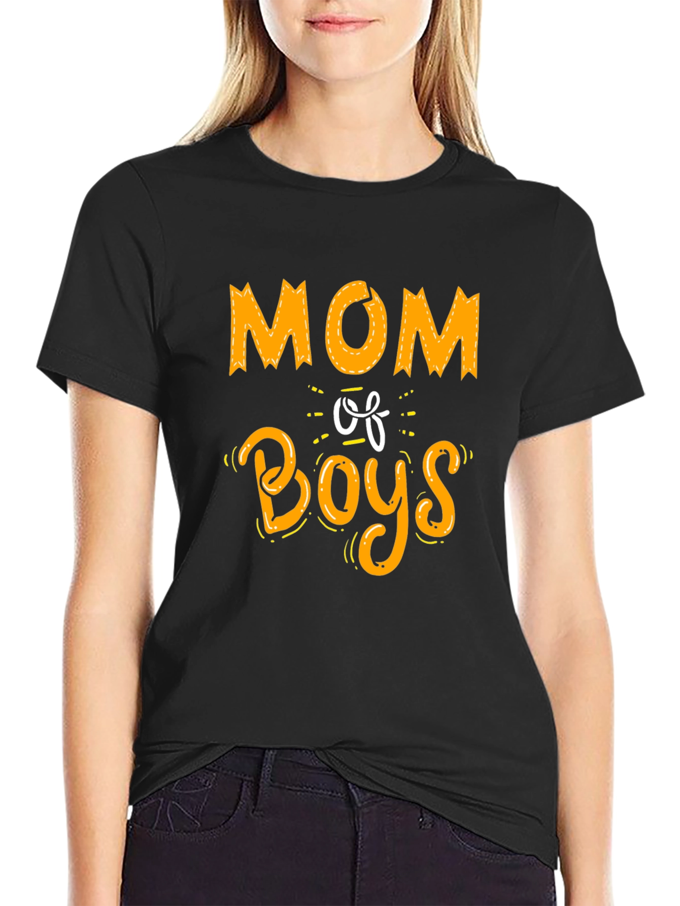Mom of Boys Graphic Tee - Trendy Casual Style