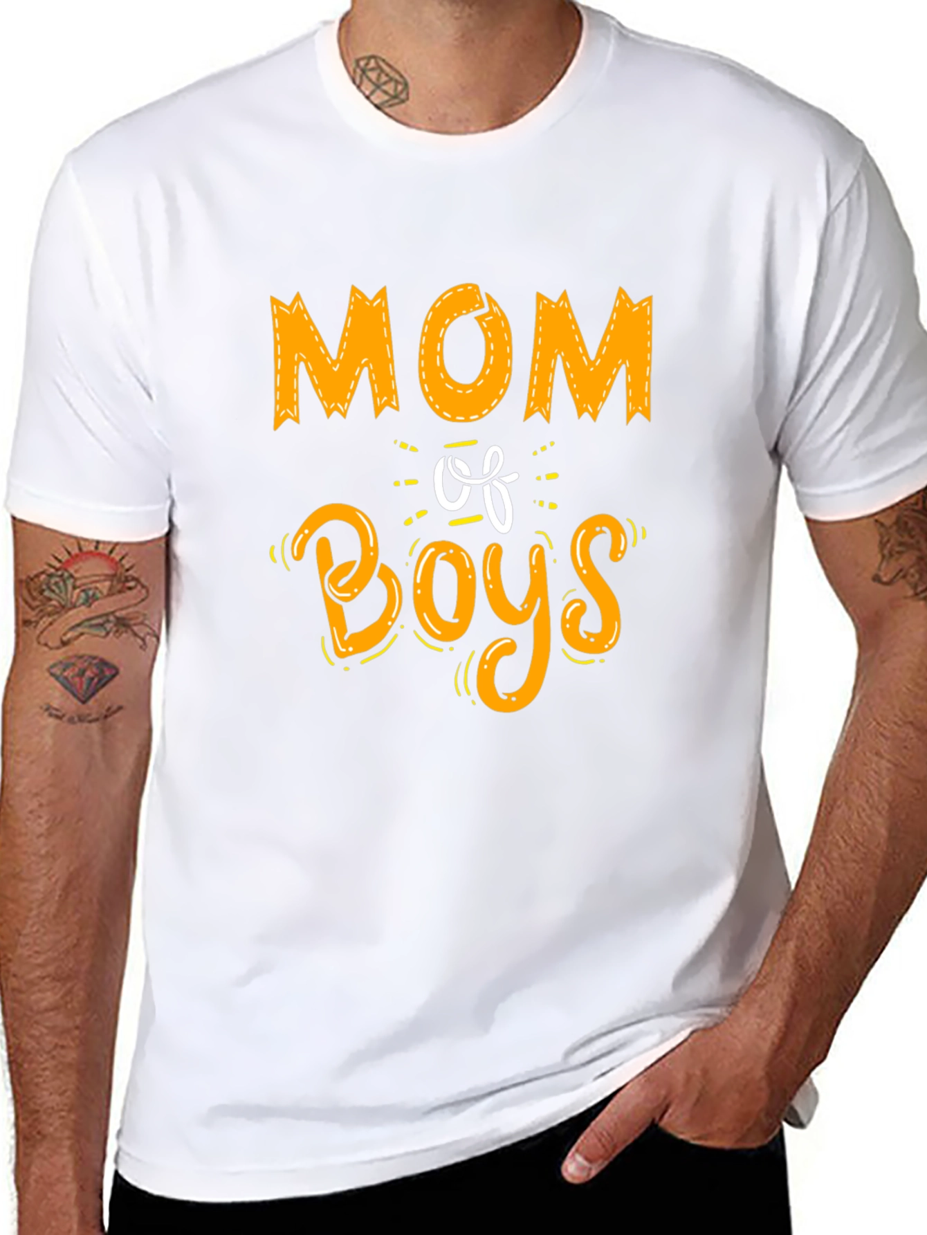 Mom of Boys Graphic Tee - Trendy Casual Style