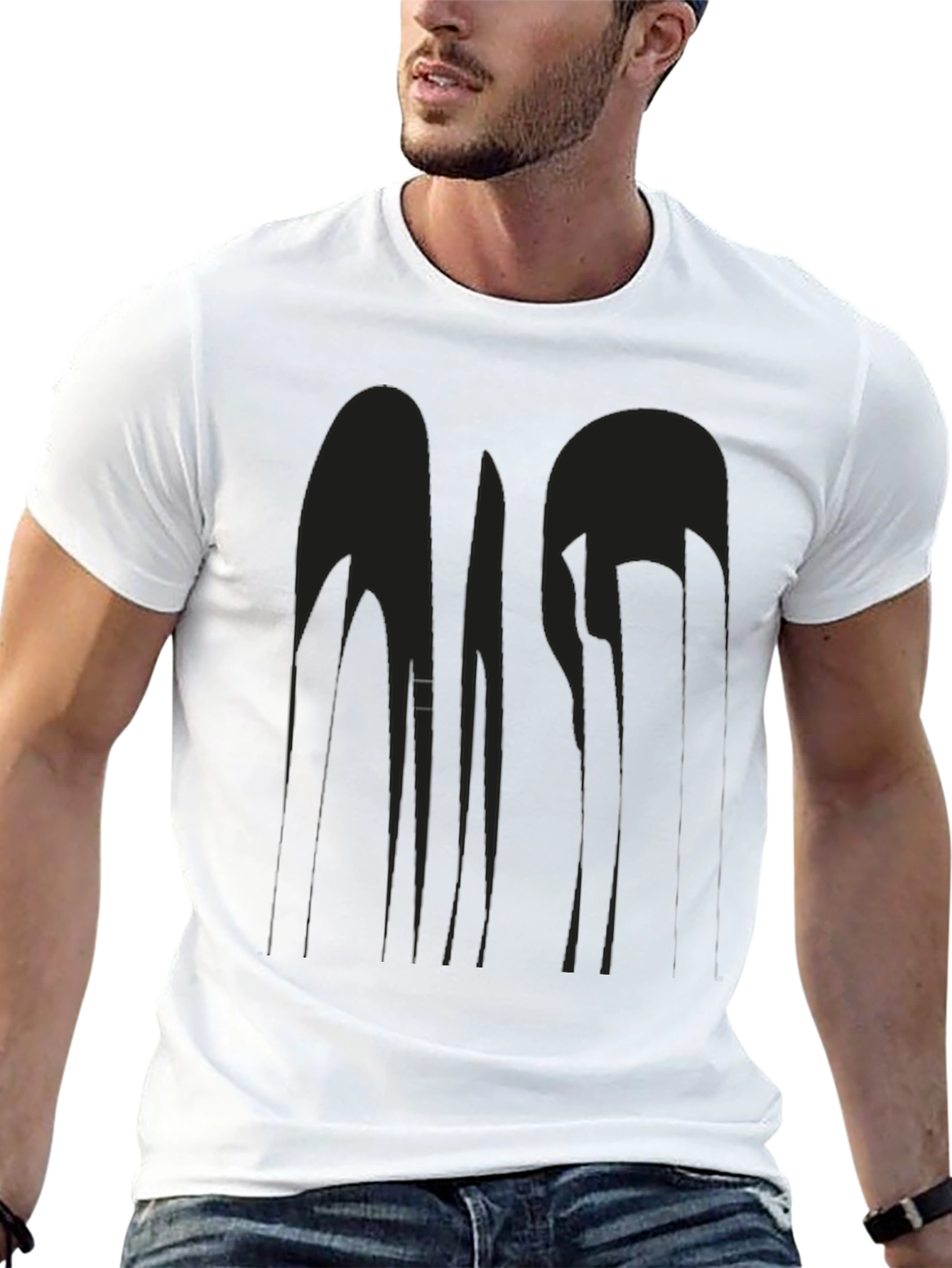 Abstract Design Black T-Shirt - Modern Art Tee