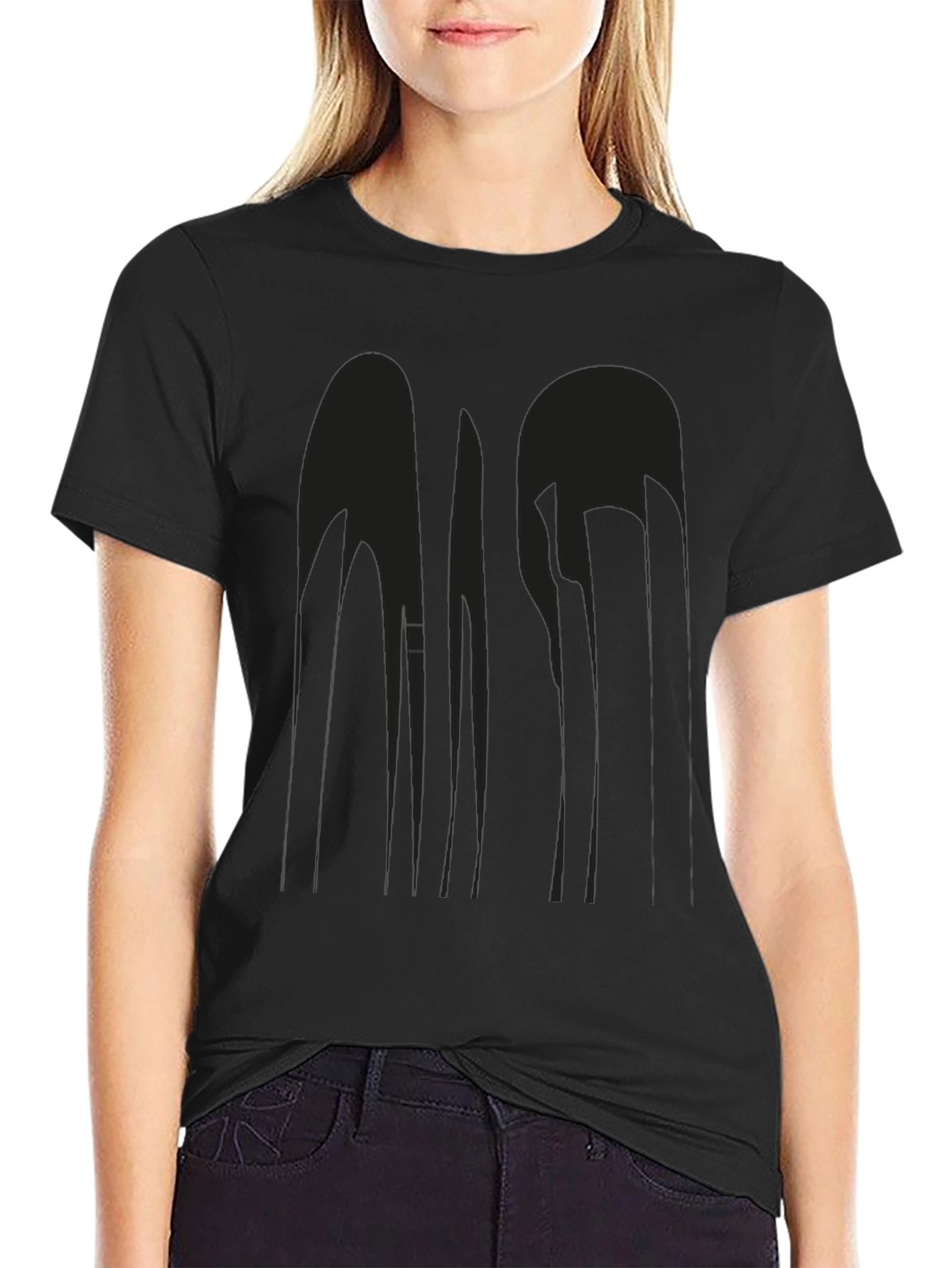 Abstract Design Black T-Shirt - Modern Art Tee