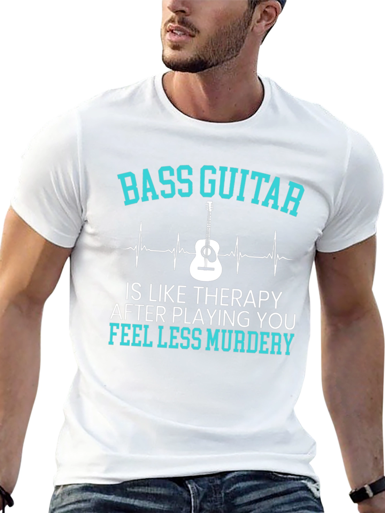 Bass Guitar Therapy Tee - Music Lover Gift