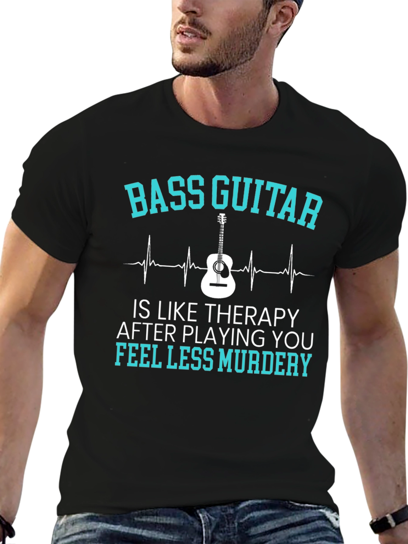 Bass Guitar Therapy Tee - Music Lover Gift