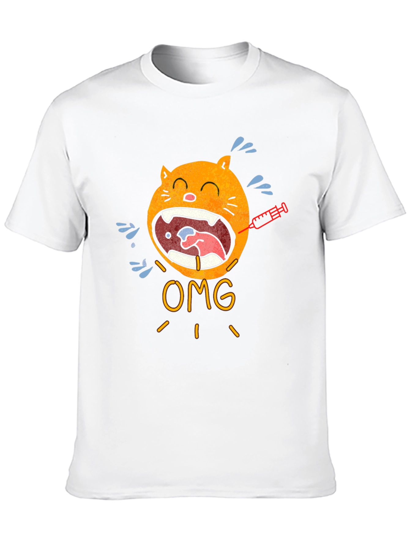 OMG Cat Injection Graphic T-Shirt