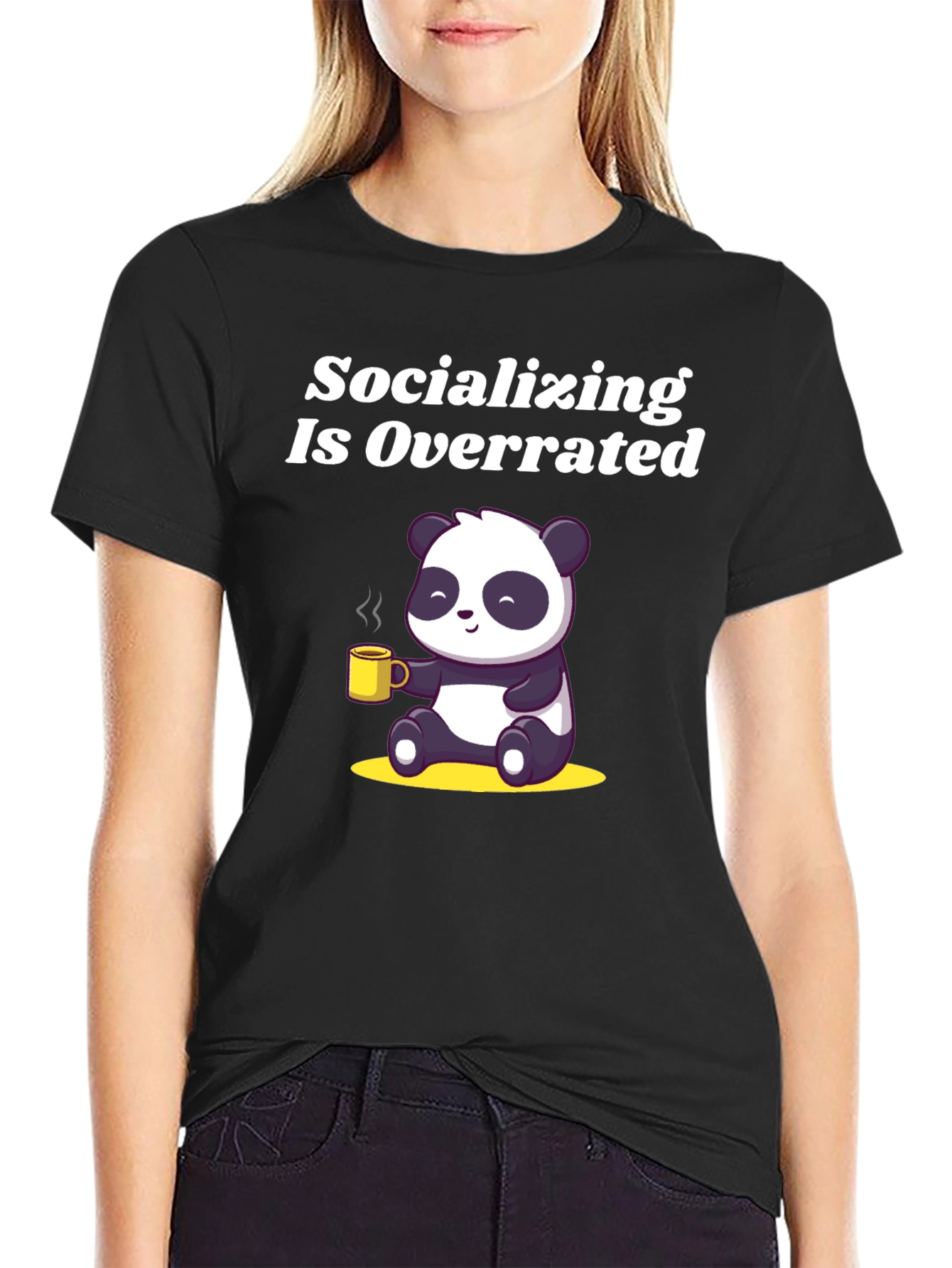 Socializing Is Overrated Panda T-Shirt