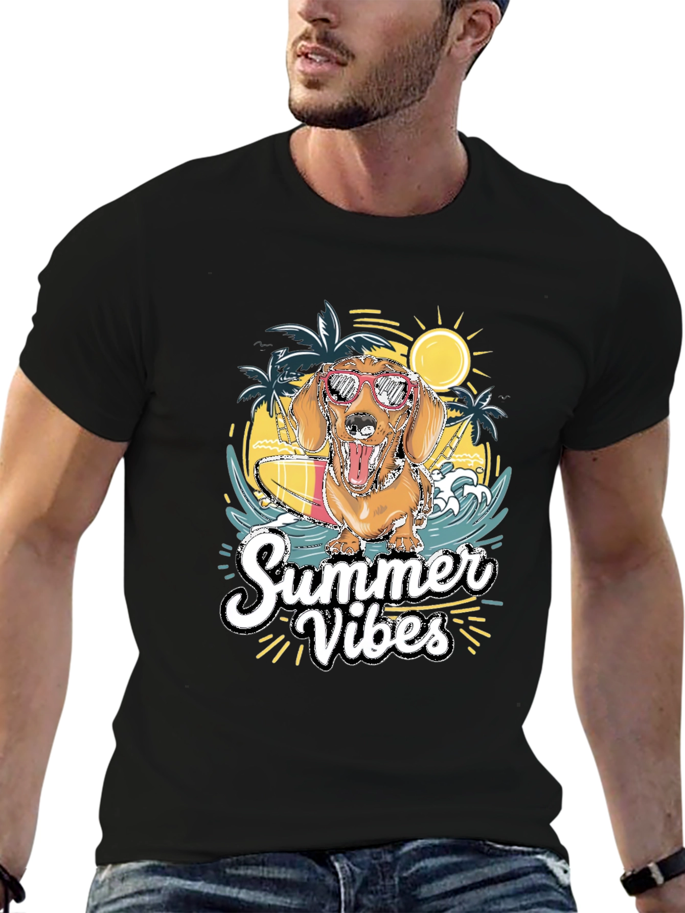 Summer Vibes Dog Graphic Tee