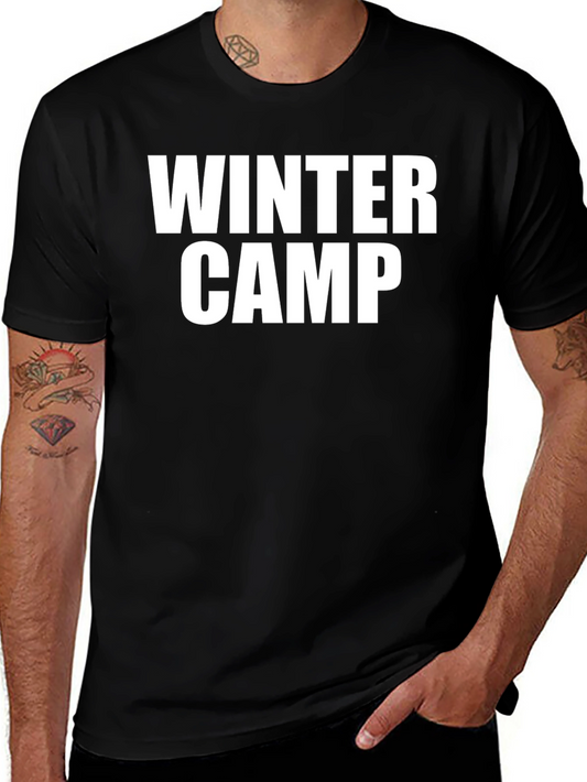 Winter Camp Graphic Tee - Black Cotton T-Shirt