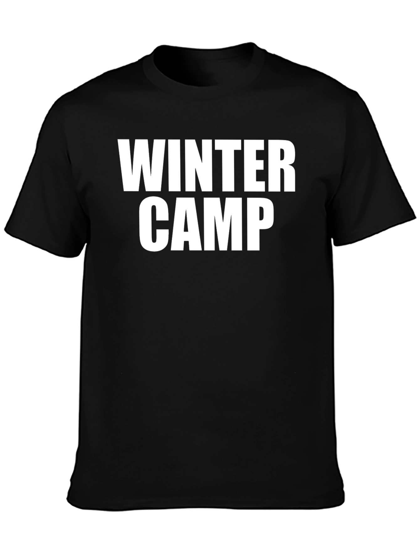 Winter Camp Graphic Tee - Black Cotton T-Shirt