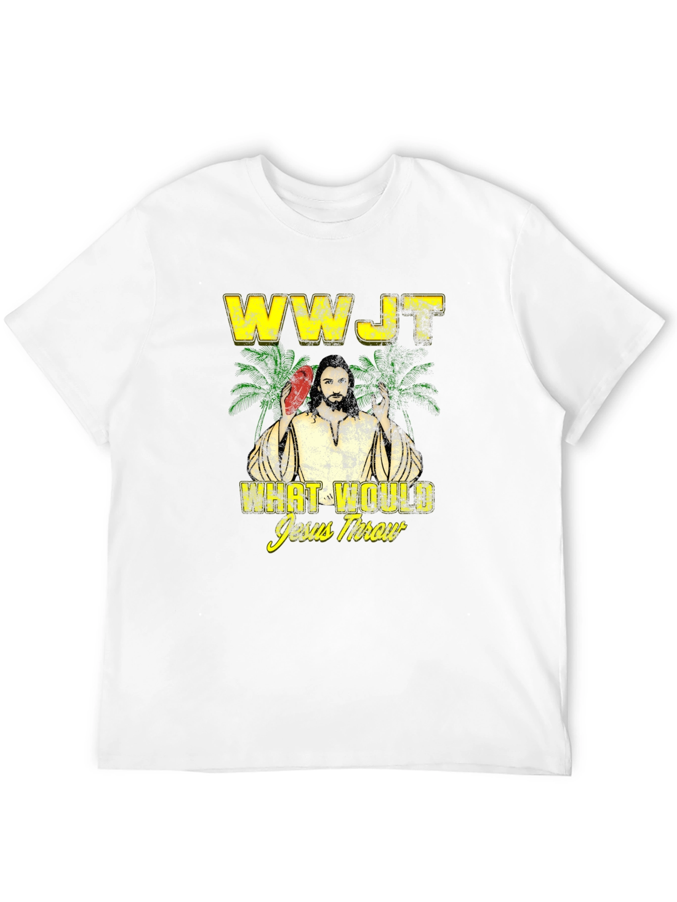 WWJT What Would Jesus Throw Black Graphic T-Shirt