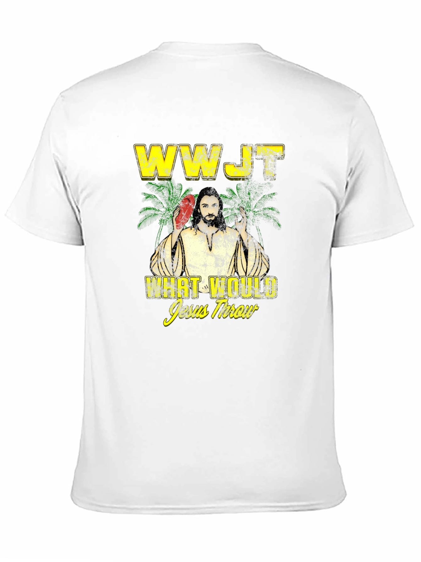 WWJT What Would Jesus Throw Black Graphic T-Shirt