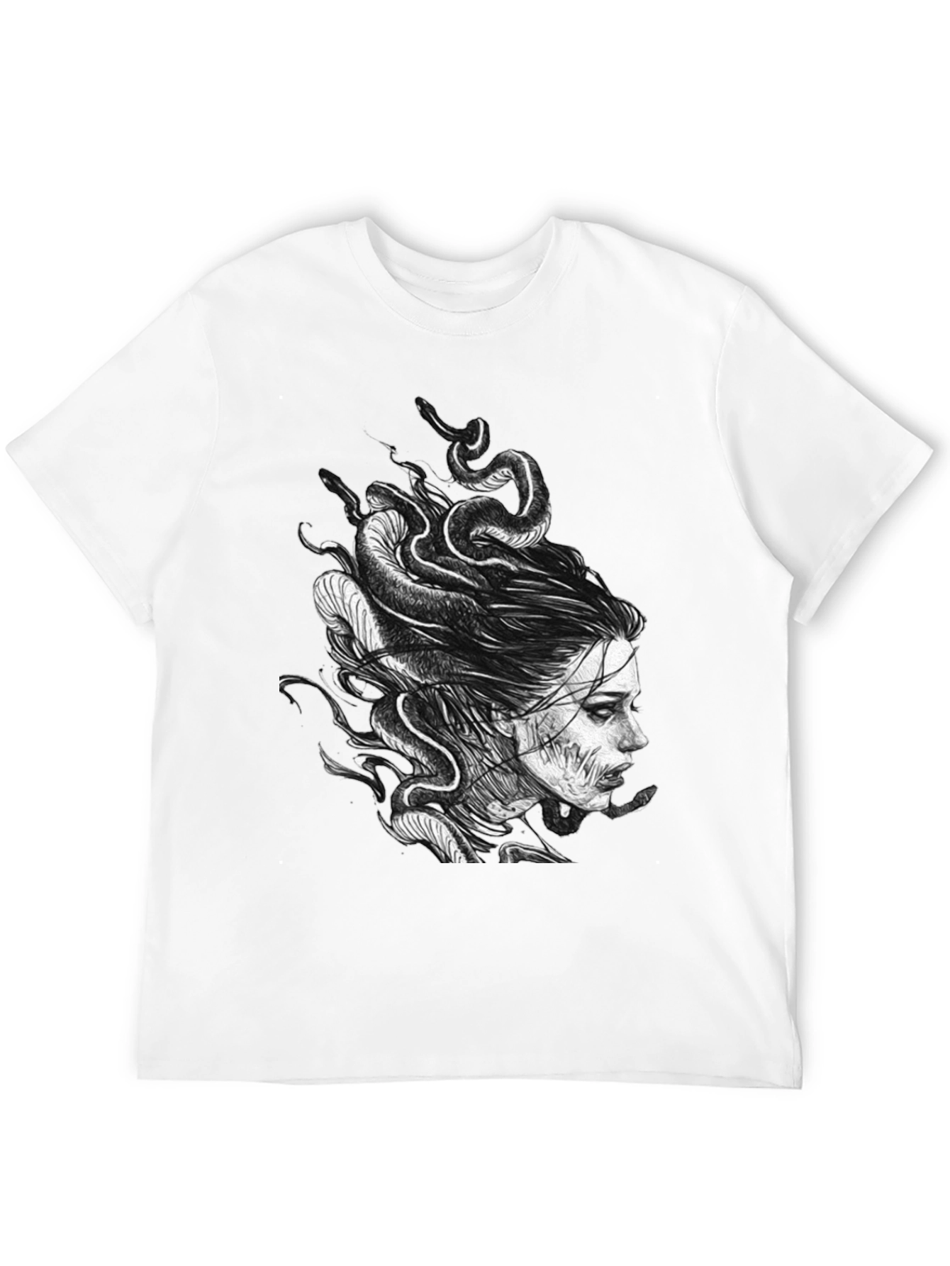 Medusa Graphic Print T-Shirt - Black