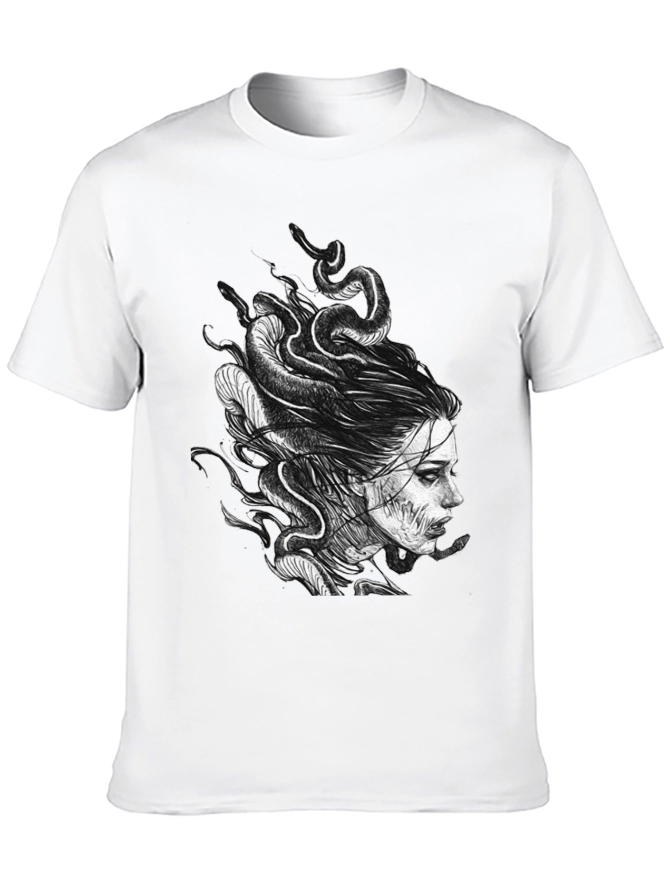 Medusa Graphic Print T-Shirt - Black