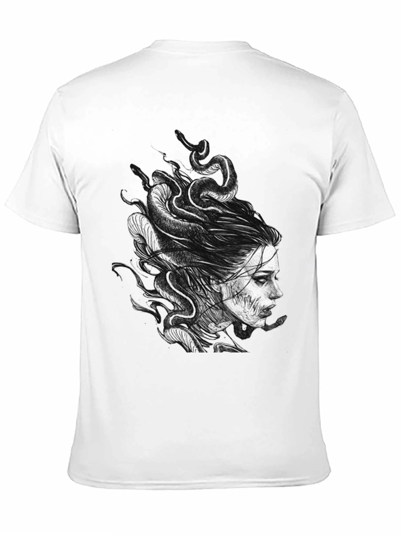 Medusa Graphic Print T-Shirt - Black
