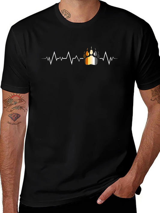 Bear Pride Paw Print Heartbeat T-Shirt