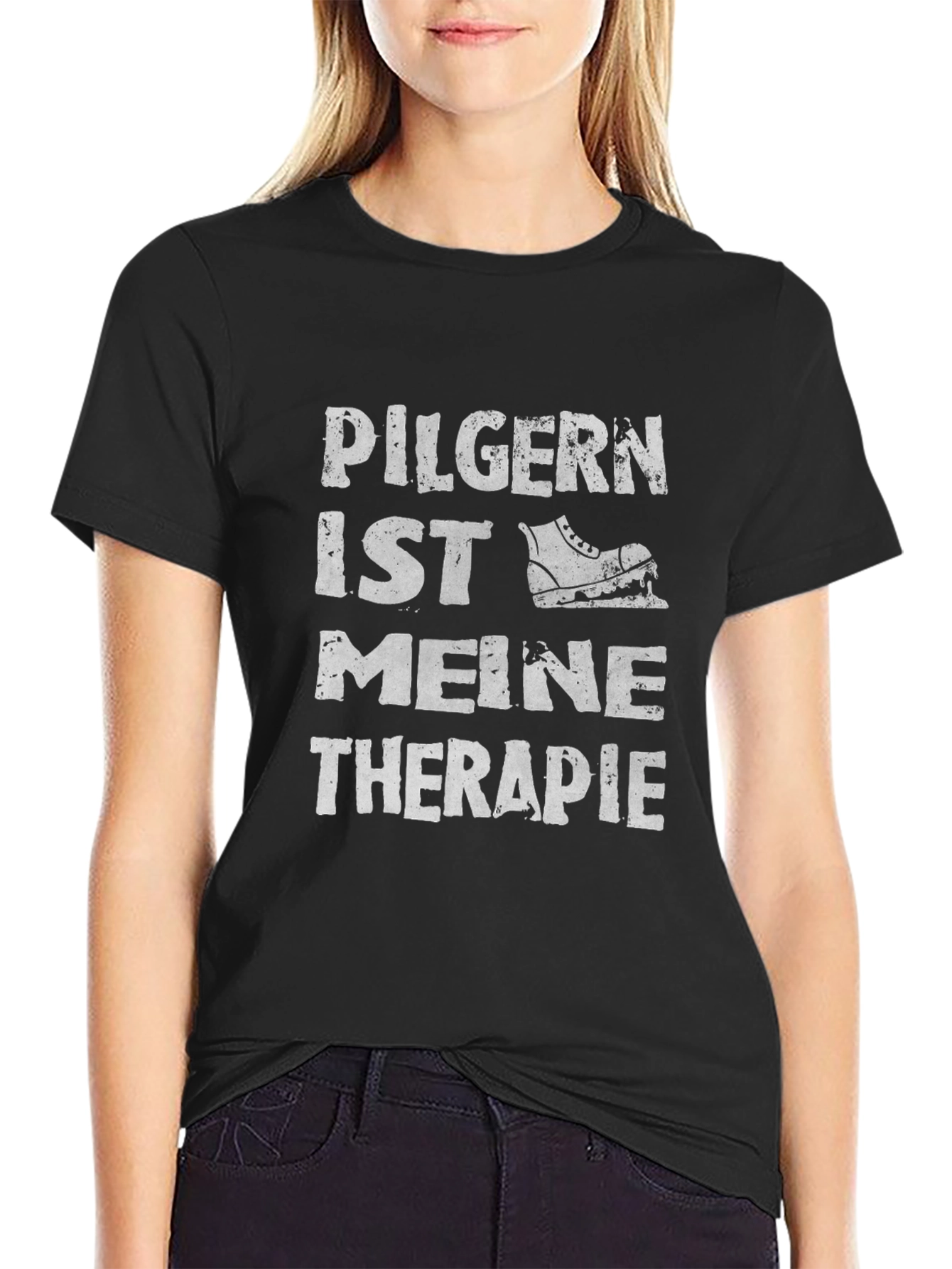 Pilgern Ist Meine Therapie T-Shirt Hiking Pilgrimage Therapy