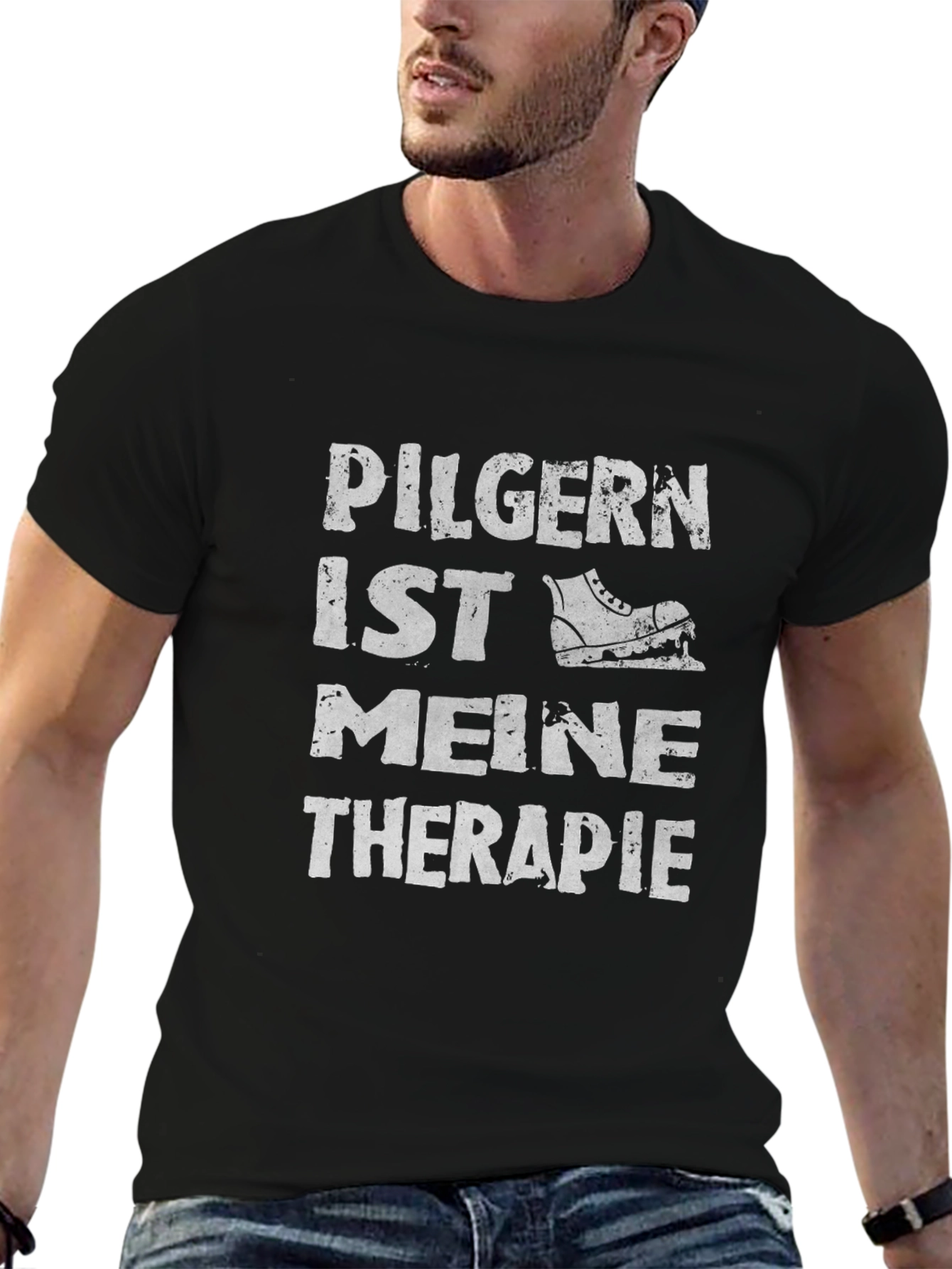 Pilgern Ist Meine Therapie T-Shirt Hiking Pilgrimage Therapy