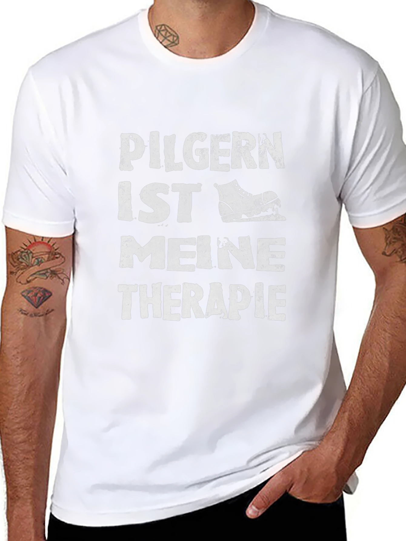 Pilgern Ist Meine Therapie T-Shirt Hiking Pilgrimage Therapy