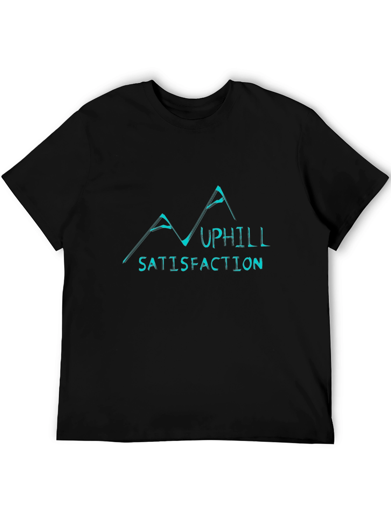 Uphill Satisfaction Graphic Black T-Shirt