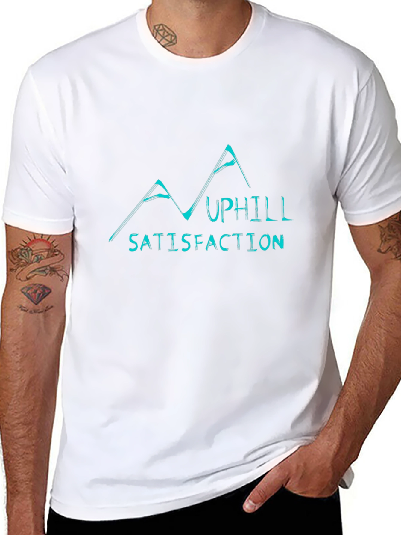 Uphill Satisfaction Graphic Black T-Shirt
