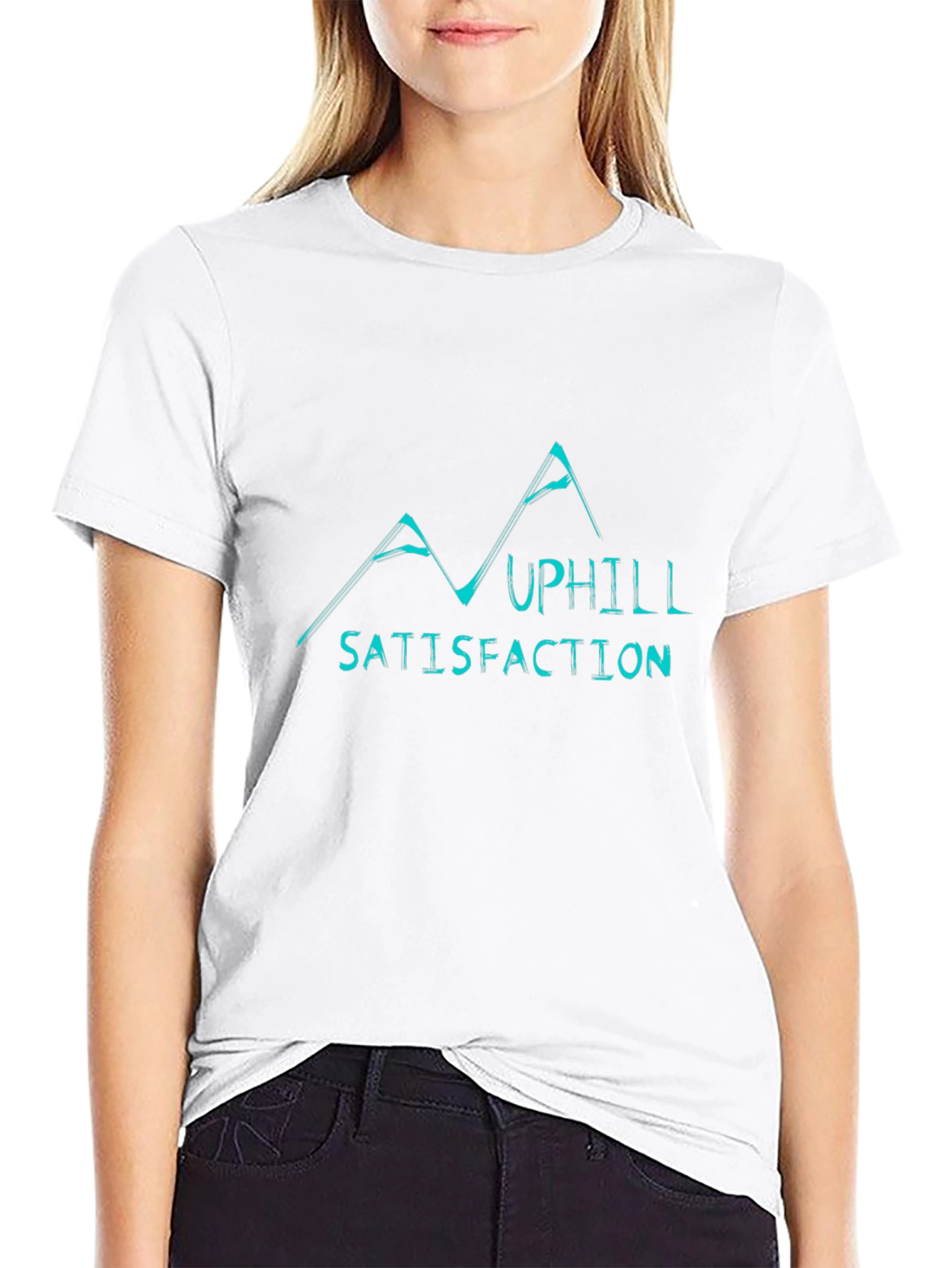 Uphill Satisfaction Graphic Black T-Shirt