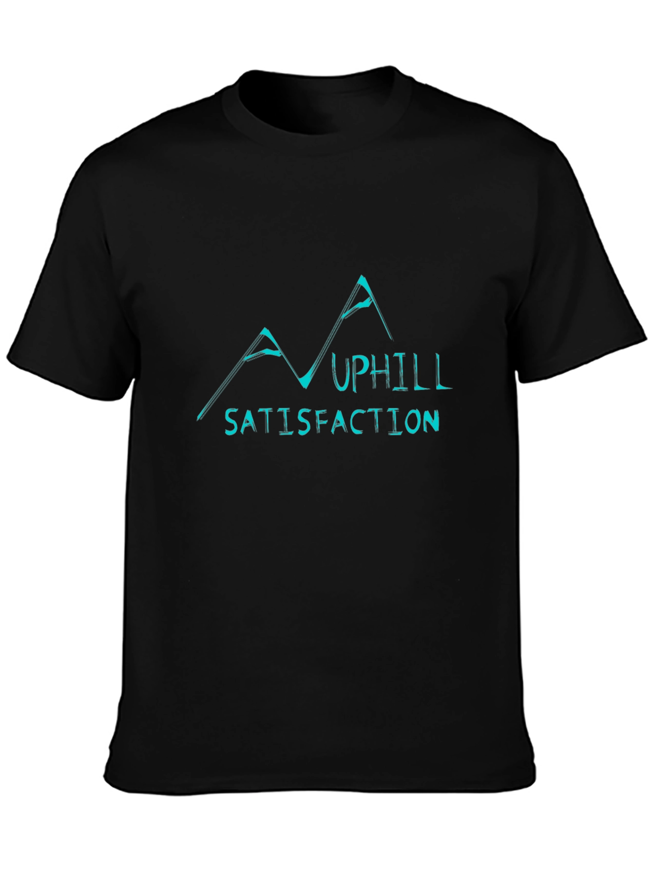 Uphill Satisfaction Graphic Black T-Shirt