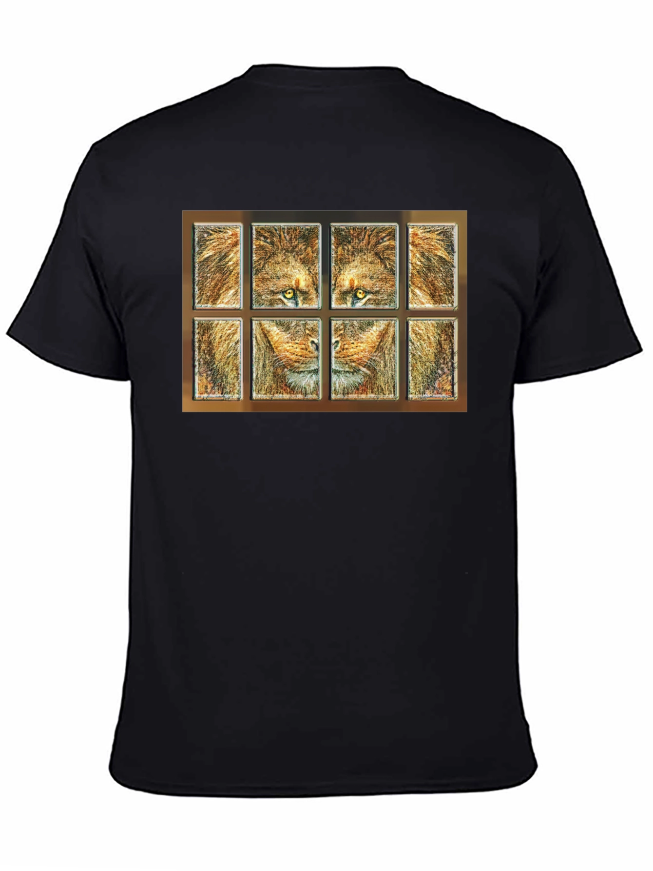 Lion Face Panel T-Shirt - Unique Graphic Tee