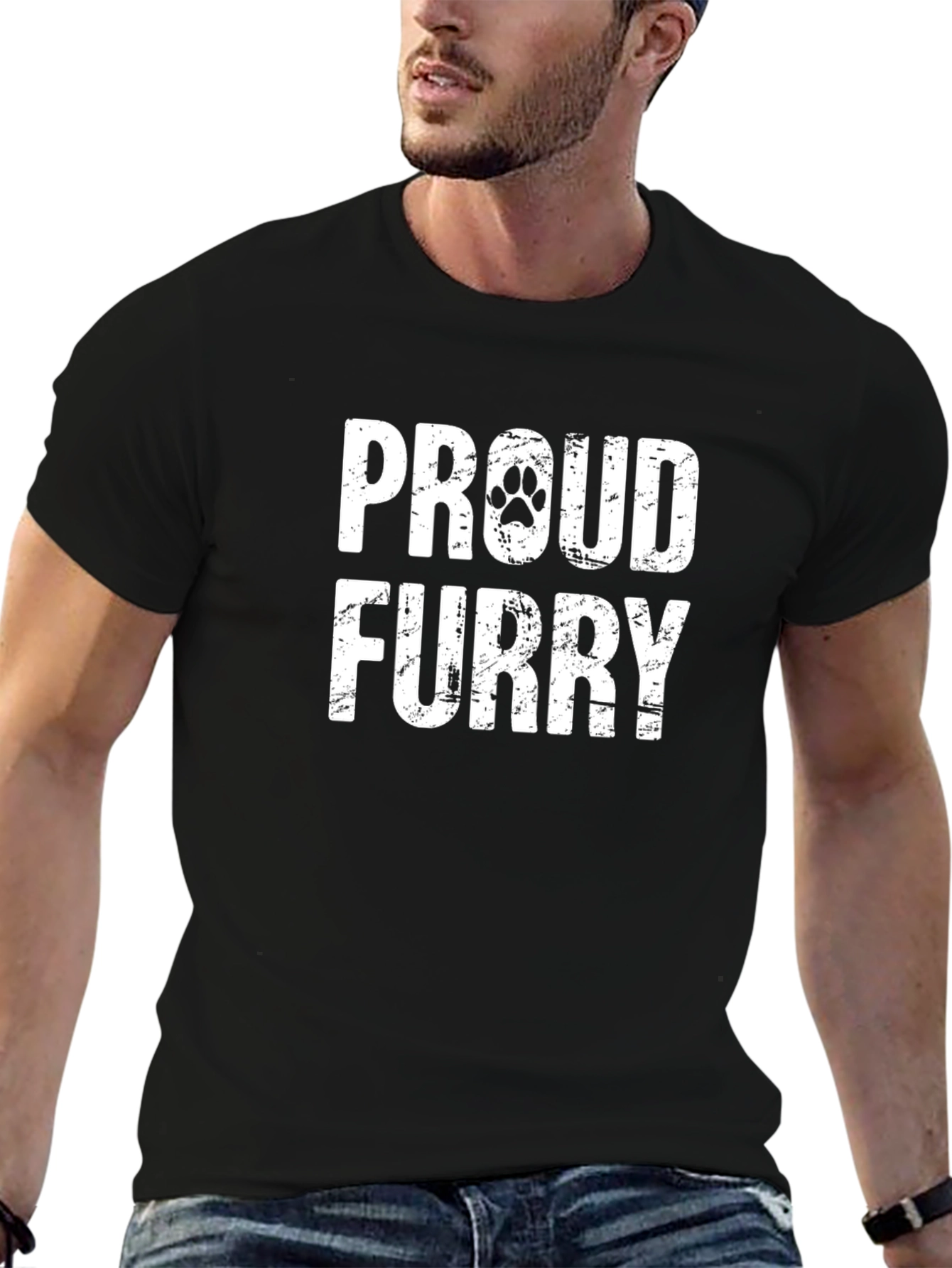 Proud Furry T-Shirt - Black Graphic Tee