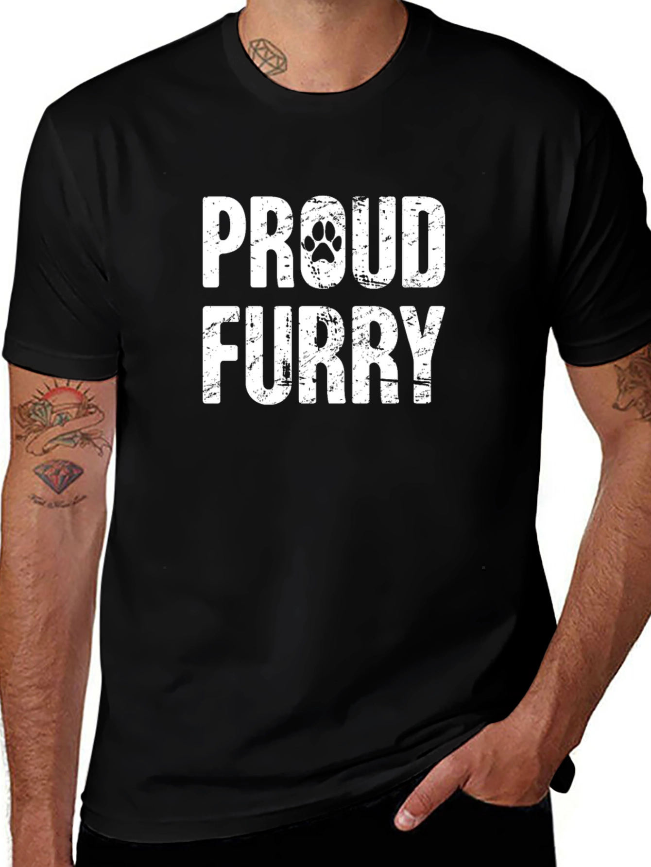 Proud Furry T-Shirt - Black Graphic Tee