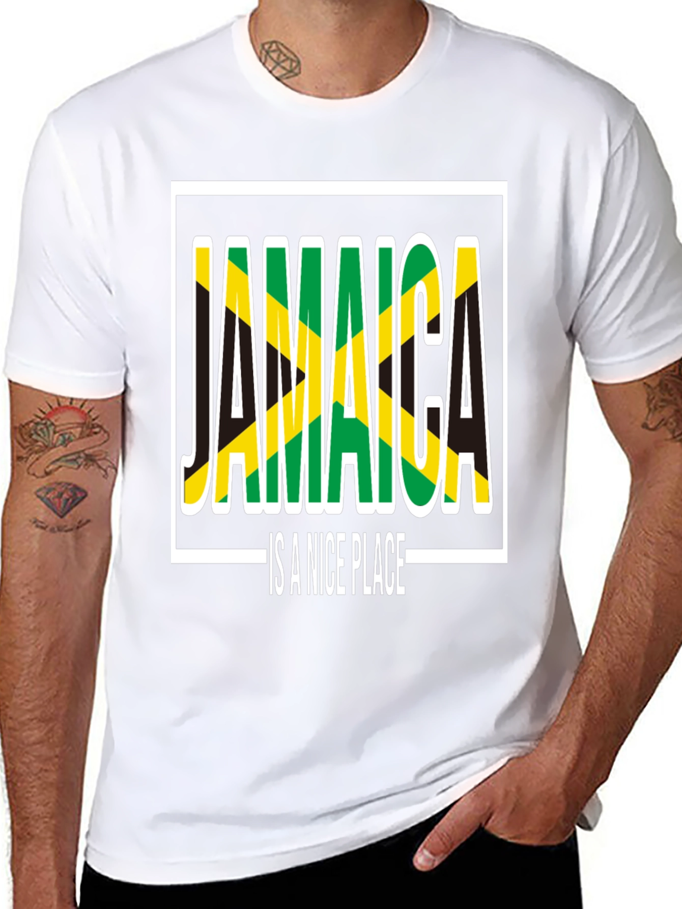 Jamaica is a Nice Place Black T-Shirt