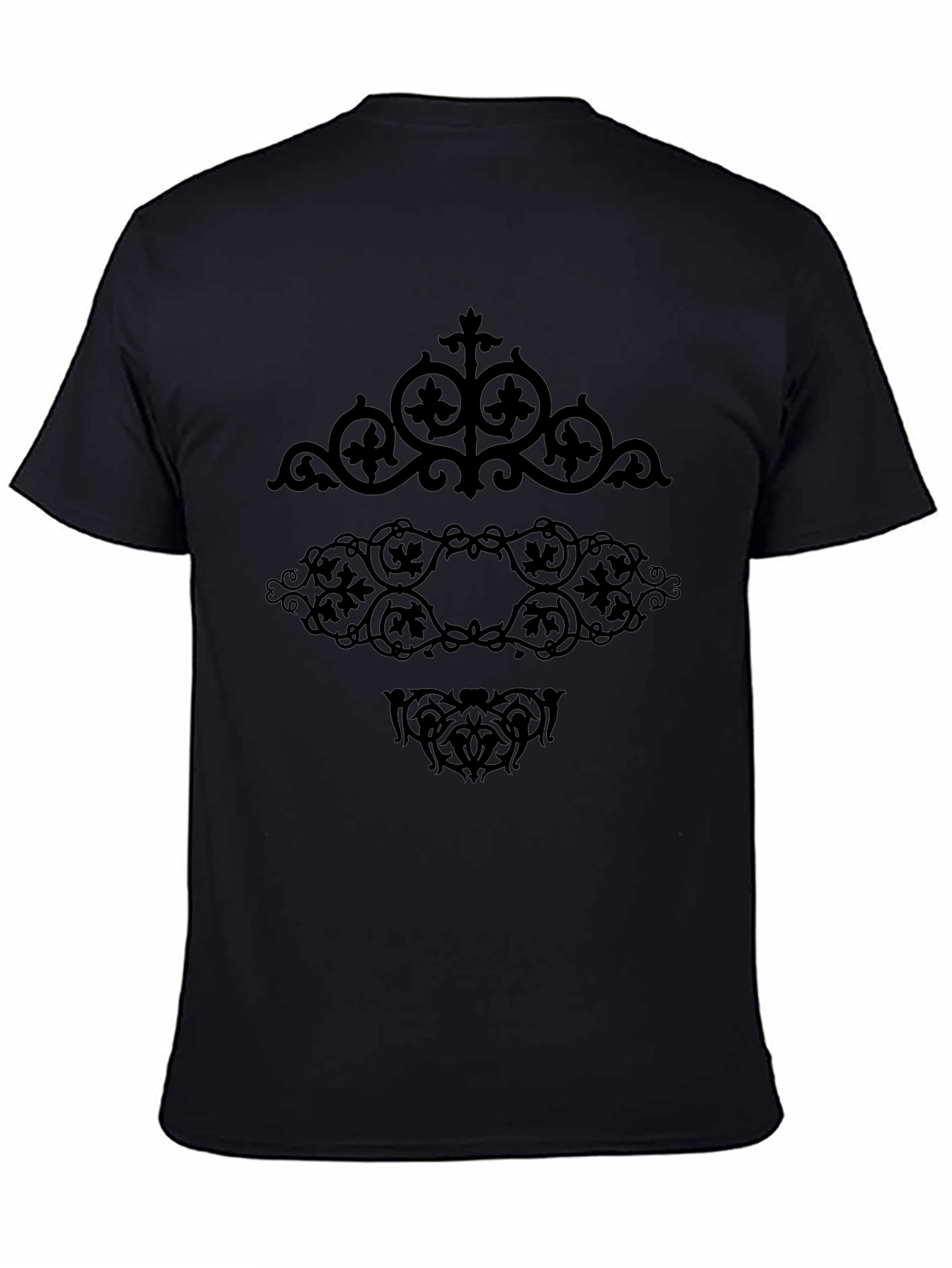 Ornate Scrollwork Black Graphic Tee