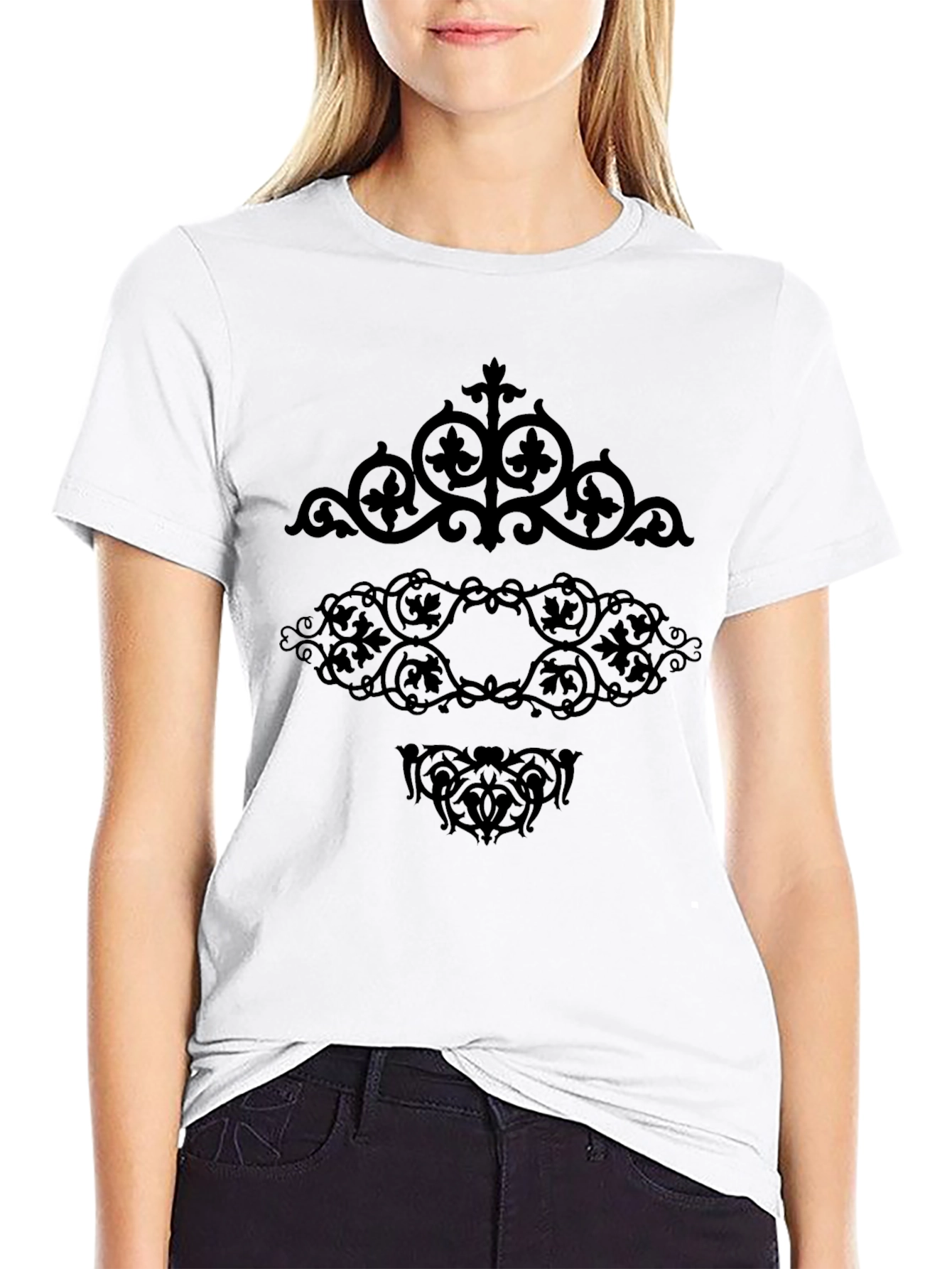 Ornate Scrollwork Black Graphic Tee