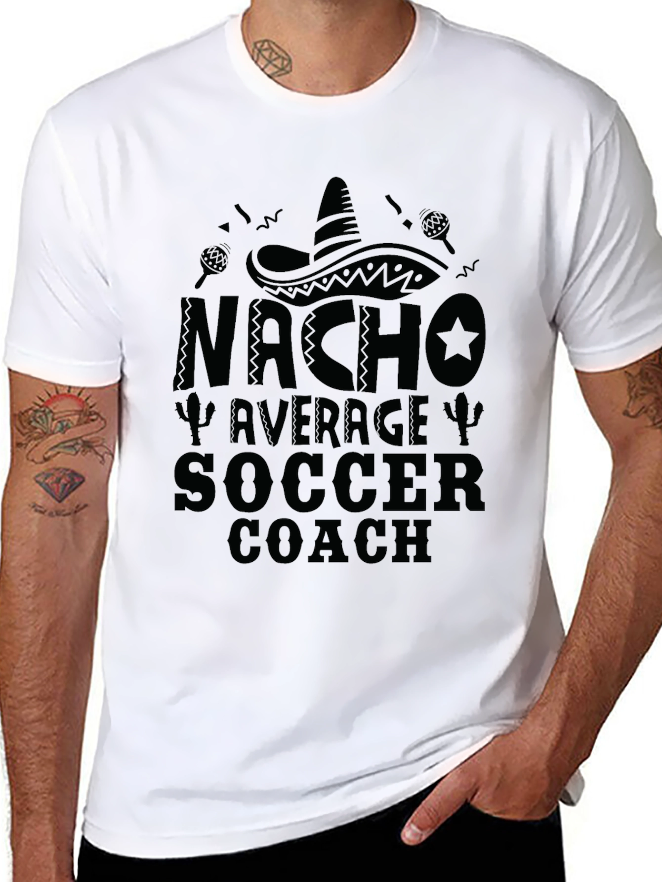 Nacho Average Soccer Coach Black T-Shirt