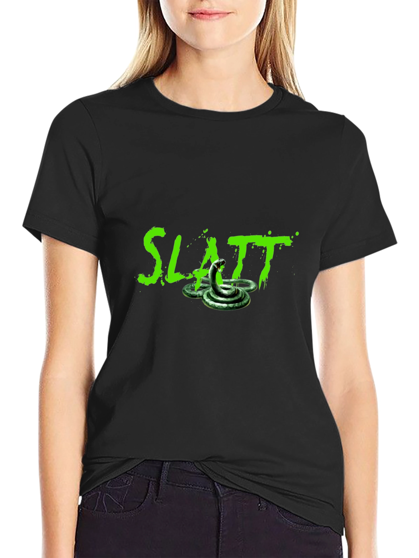 Slatt Snake Graphic Tee - Mens Black T-Shirt