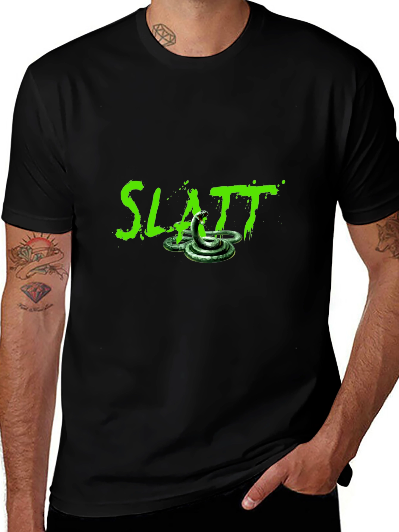 Slatt Snake Graphic Tee - Mens Black T-Shirt