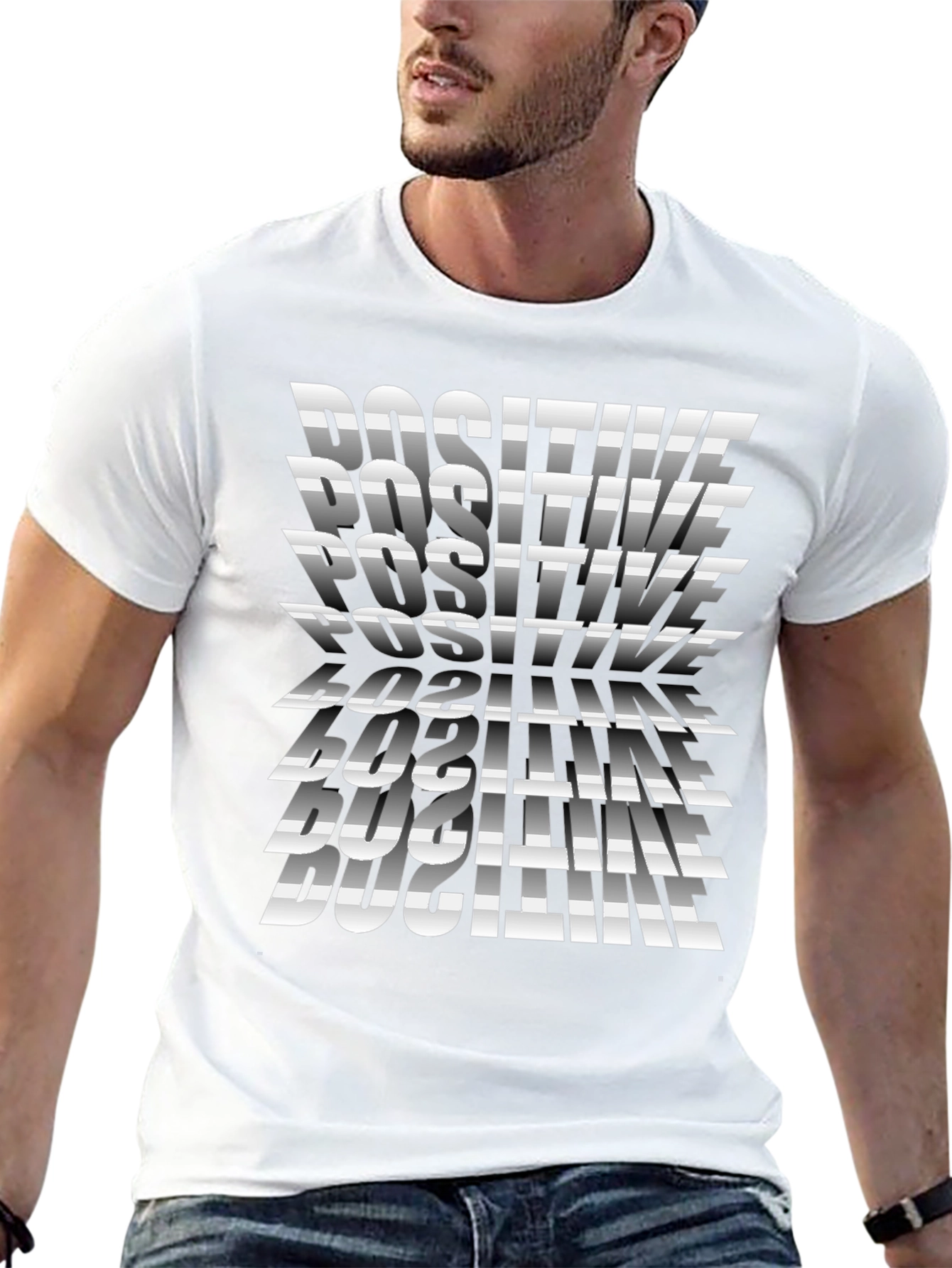 Positive Vibes Graphic Tee - Black Cotton T-Shirt