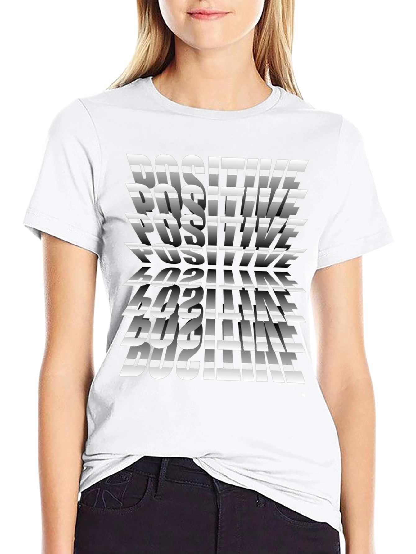 Positive Vibes Graphic Tee - Black Cotton T-Shirt